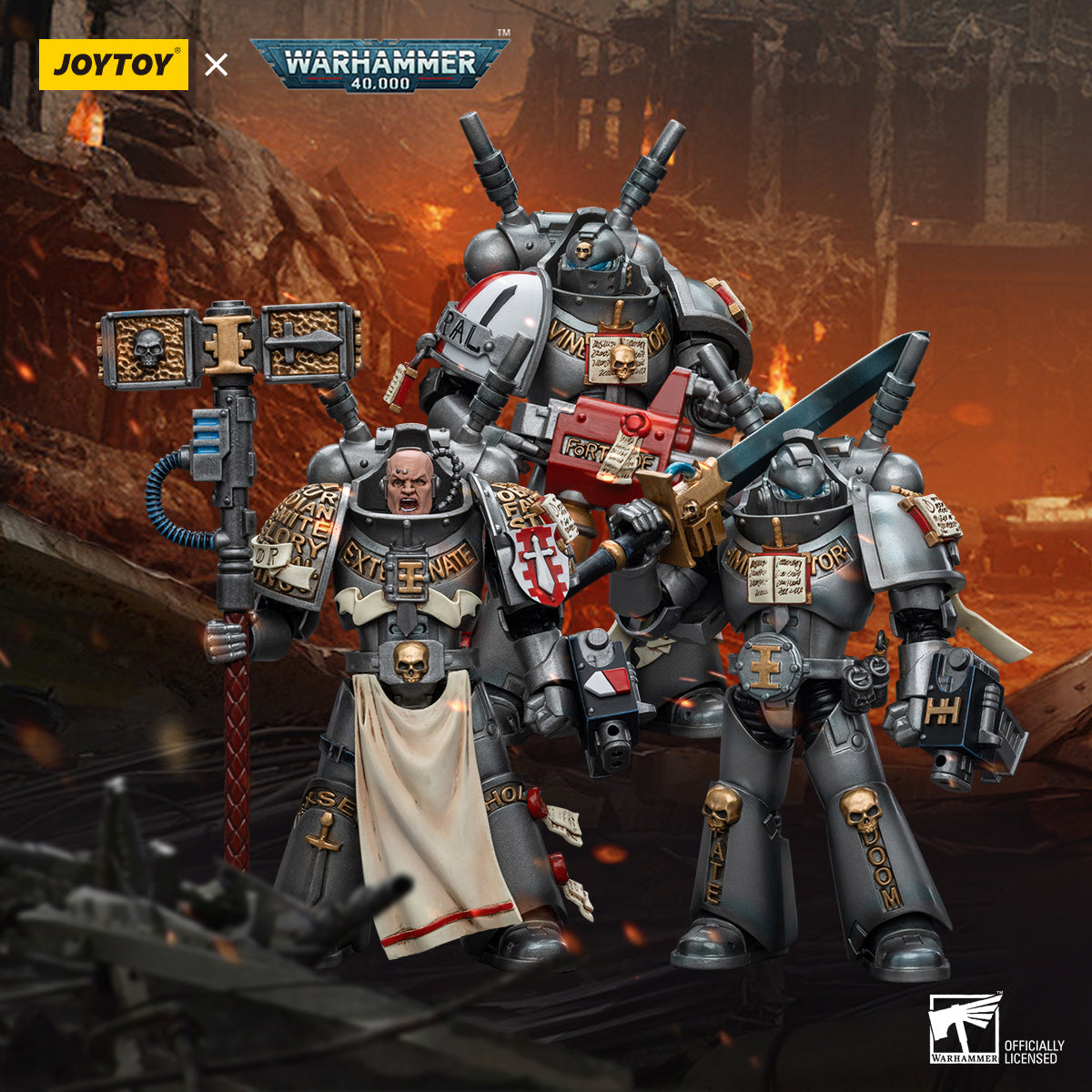 JOYTOY 1/18 Scale Warhammer 40K Grey Knights Interceptor Squad Action Figure - Collectible Miniature for Tabletop Gaming & Display