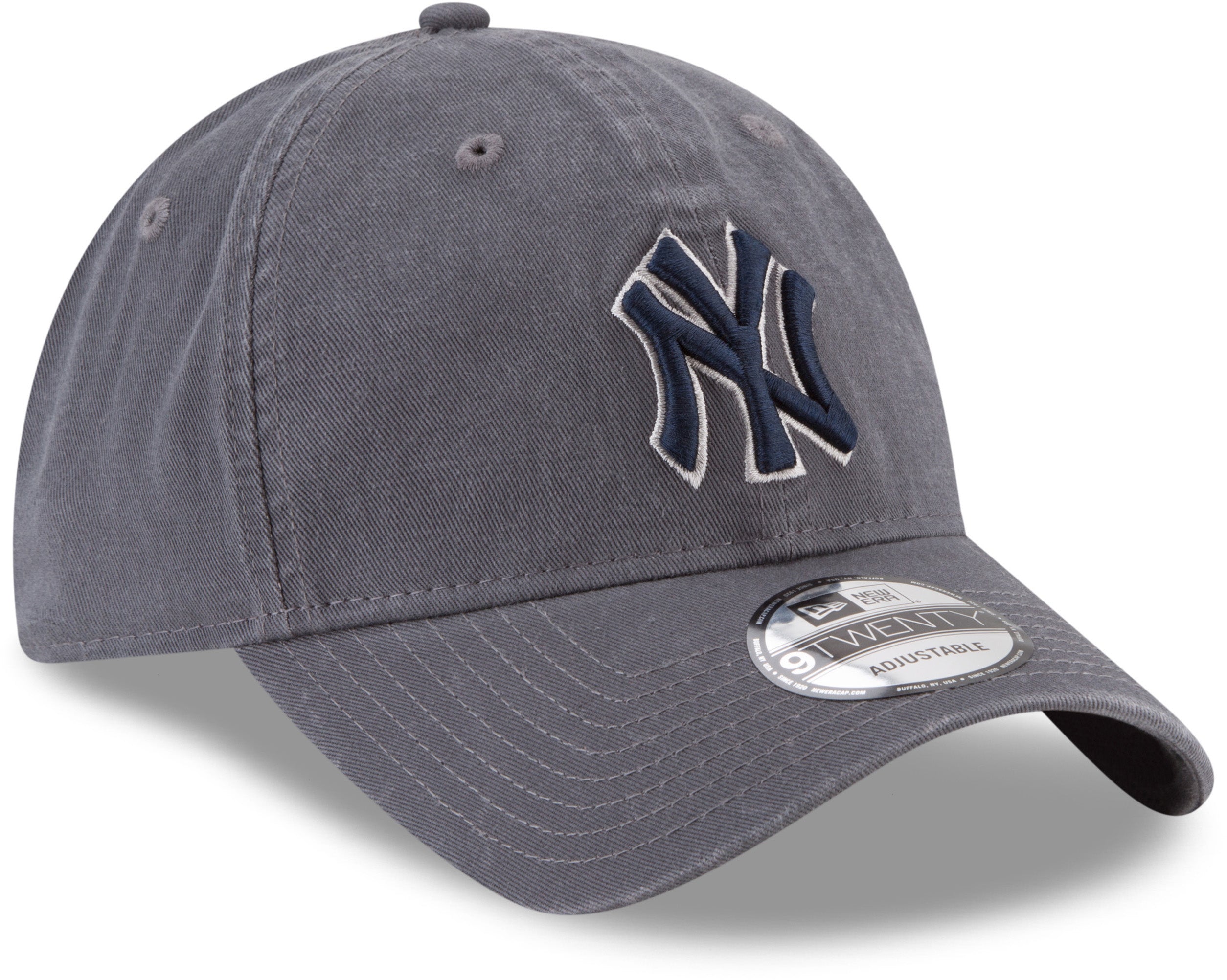 New York Yankees New Era 9Twenty MLB Core Classic Graphite Baseball Cap for Men - Adjustable Snapback Hat for Sports Fans & Casual Wear