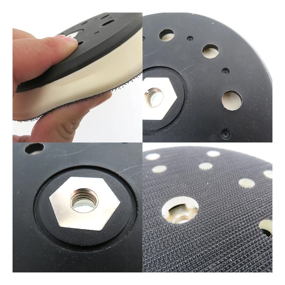 6 Inch 150mm Sanding Pad with M10 Thread Backing Plate - 17 Hole Hook & Loop Disc for Sandpaper, Polisher, Grinder & Drill - Perfect for Woodworking, Metal Polishing & DIY Projects
