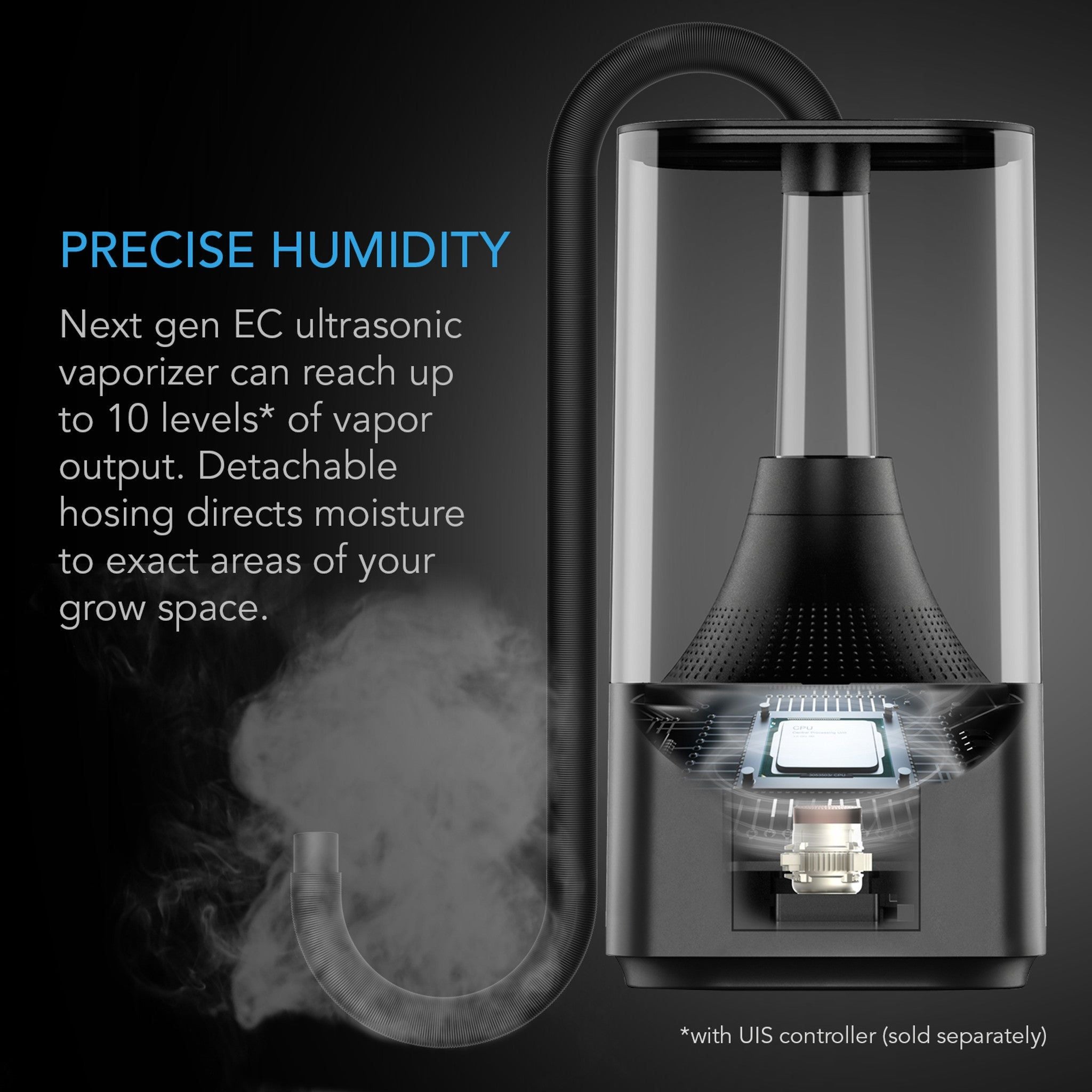 AC Infinity CloudForge T3 Plant Humidifier - Smart Humidity Control for Indoor Plants, Grow Tents & Hydroponics | Perfect for Greenhouses, Terrariums & Home Gardening