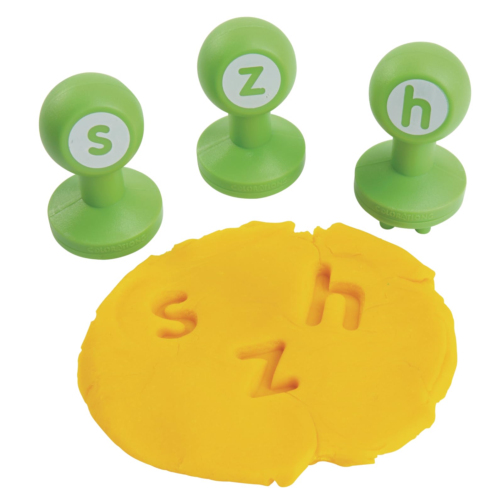 Colorations Alphabet Dough Stampers Set - 26 Lowercase Letter Stamps for Toddlers & Preschoolers | ABC Learning, Spelling Practice & Play Dough Activities | Perfect for Classrooms, Daycare, Homeschool & Creative Play at Home