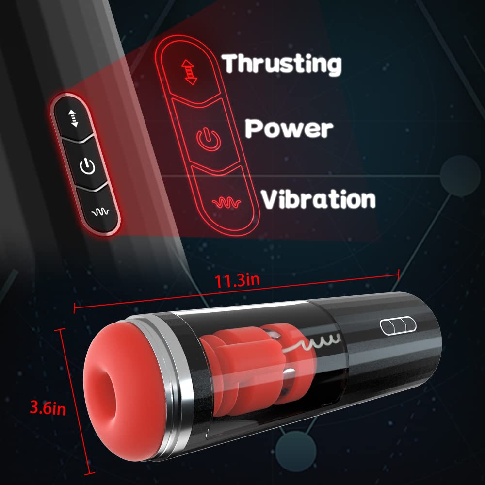 MXUXEN Automatic Blowjob Sex Machine for Men - Hands-Free Thrusting & Vibrating Male Masturbator, Realistic Pocket Pussy Adult Sex Toy with Stroker Penis Vibrator - Perfect for Solo Pleasure & Couples Play
