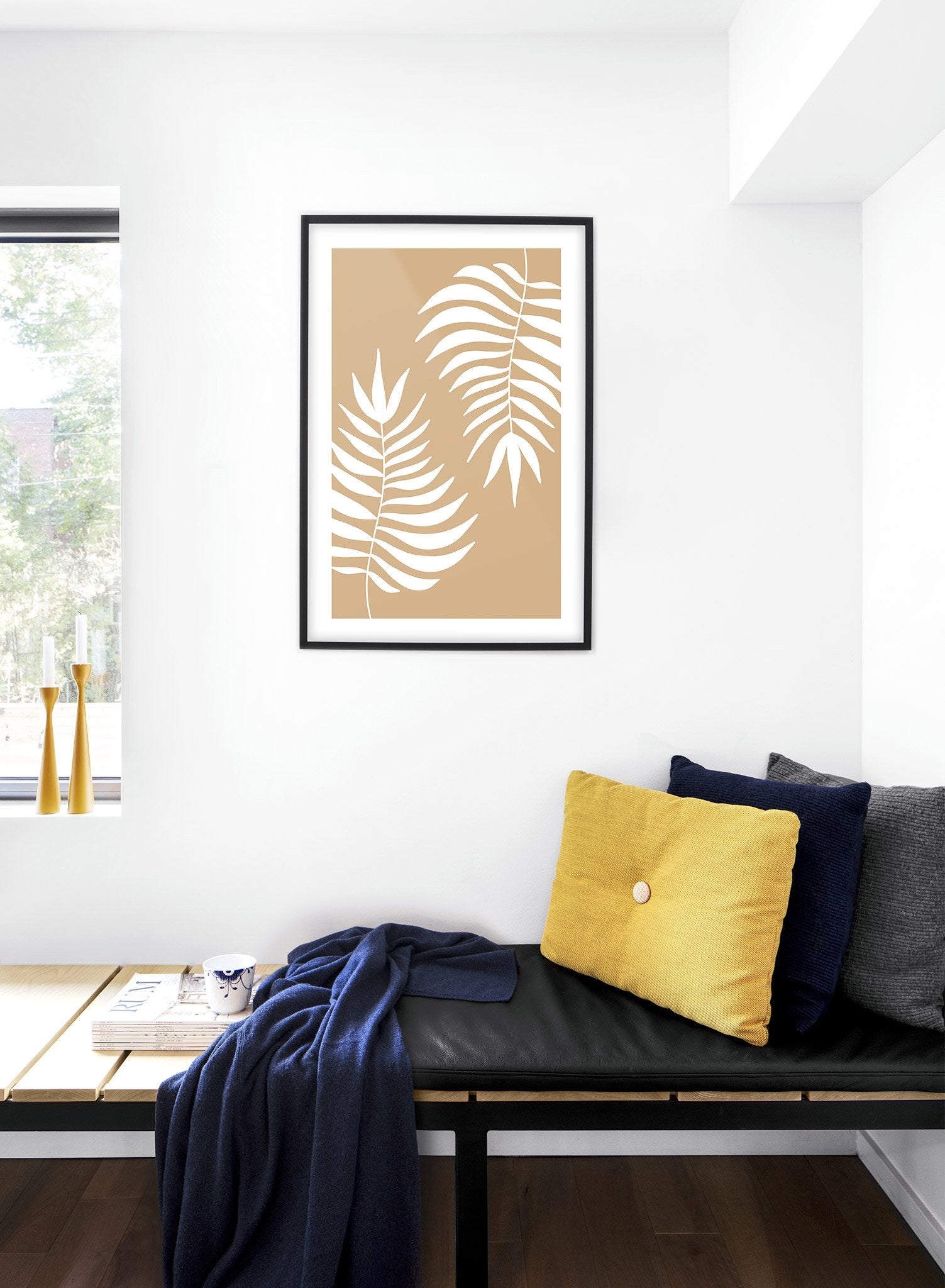Mirrored Leaves Poster - Modern Botanical Wall Art for Home & Office Decor - Perfect for Living Room, Bedroom, or Workspace