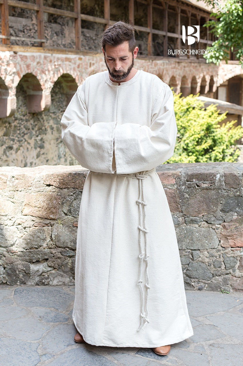 Authentic Monk's Habit - Benediktus Natural Cotton Robe for Religious Ceremonies & Meditation