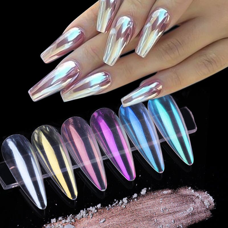 Chrome Pearl Nail Powder - Mirror Effect Nail Art Pigment for Gel & Acrylic Nails - Perfect for Manicures, Pedicures & Nail Salon Designs