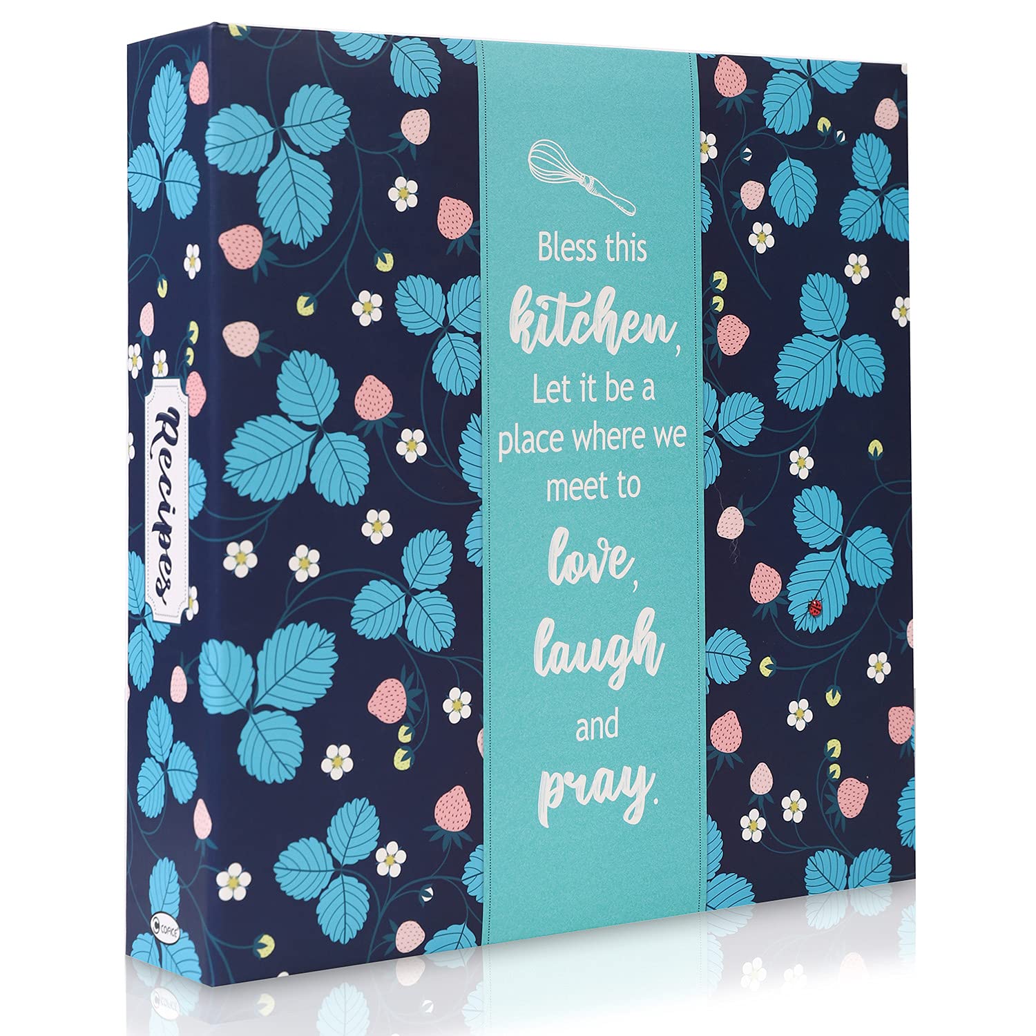 COFICE 8.5x11 Recipe Binder Organizer - Christian Women Gift Idea with Bless Kitchen Design, Ring Binder Cookbook for Handwritten Recipes | Perfect for Church Potlucks, Family Meal Planning & Kitchen Organization