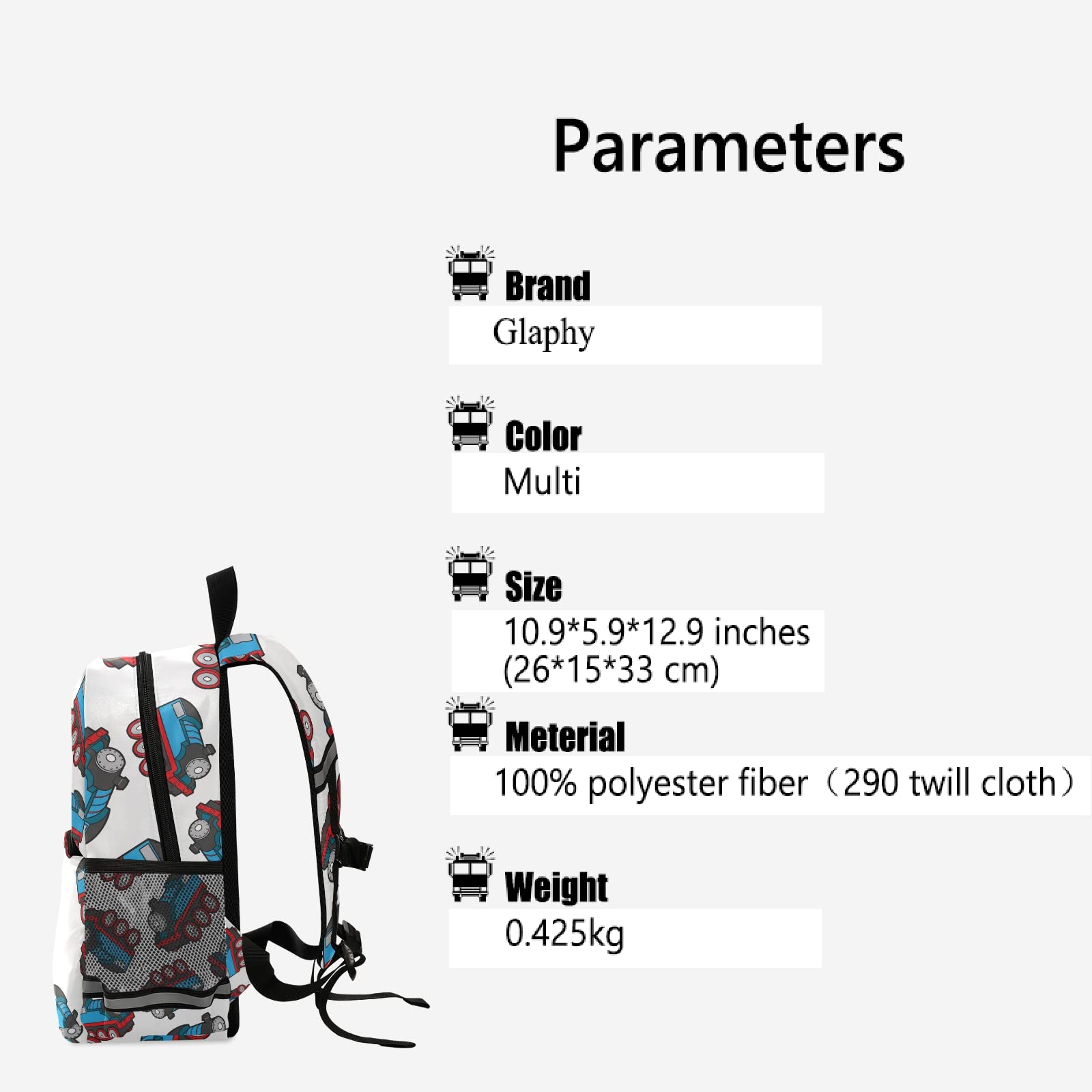 Cartoon Train Kids Backpack for Toddlers - Durable Daycare & Preschool Bookbag for Boys & Girls - Perfect for Kindergarten, School & Travel