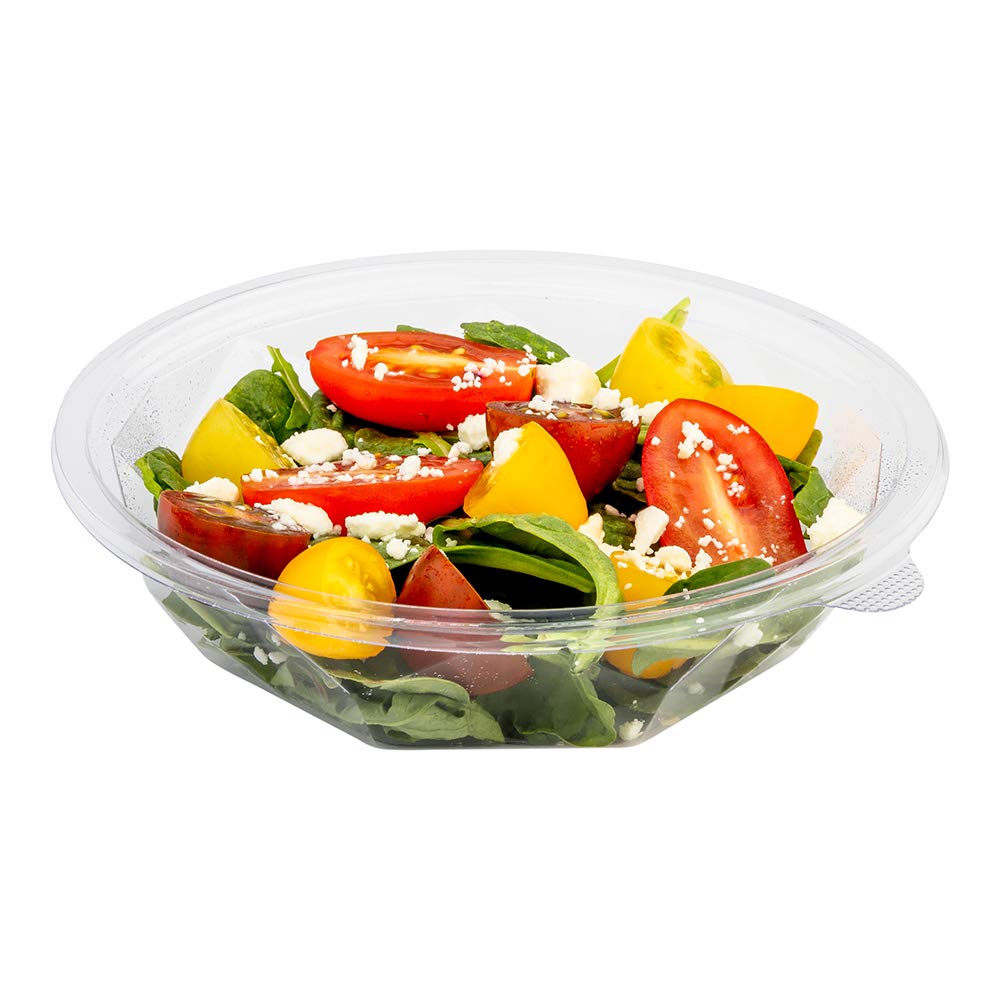 Restaurantware 12oz Disposable PLA Plastic Salad Bowls - 500 Pack Clear Round Takeout Containers for To-Go Meals, Food Delivery & Catering | Eco-Friendly Compostable Food Storage Bowls | Lids Sold Separately