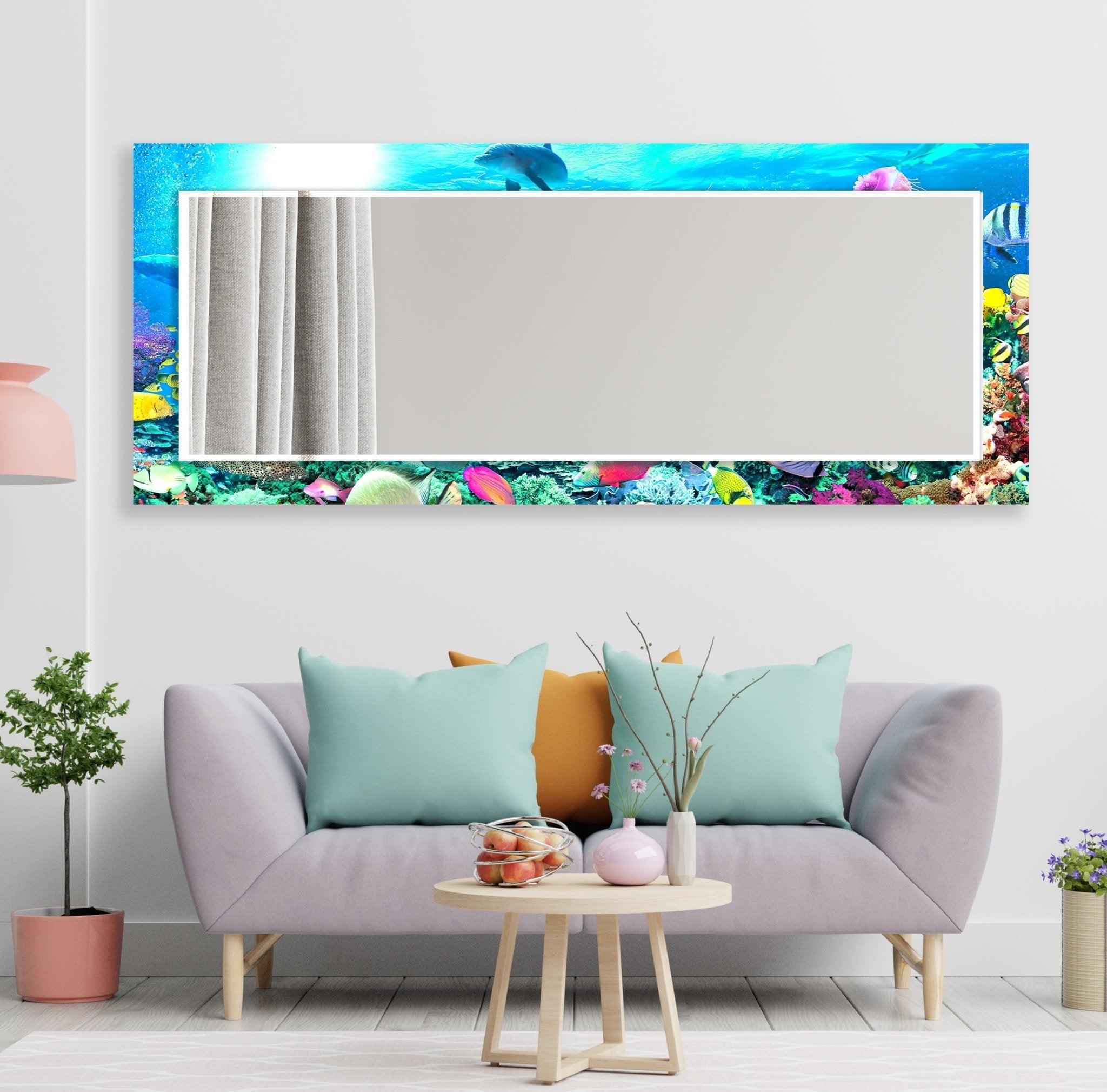 Stylish Aquarium Wall Mirror for Home & Office Decor - Enhance Your Space with a Unique Reflective Design