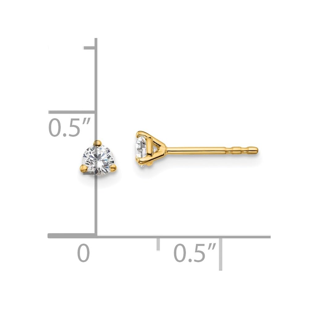 14K Yellow Gold Lab Grown Diamond Stud Earrings for Women - Dainty Everyday Hoop Earrings | Perfect for Gifts, Weddings & Special Occasions