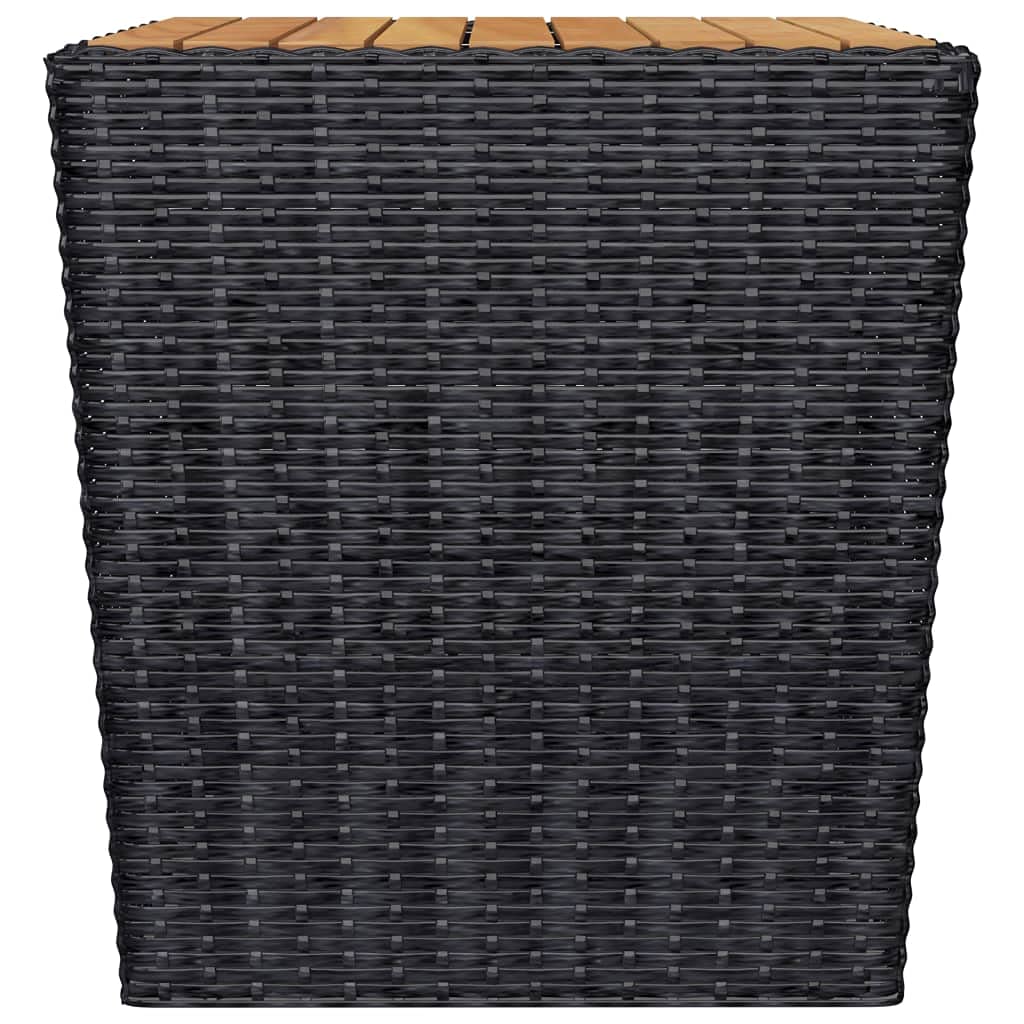 All-Weather 3-Piece Outdoor Wicker Patio Furniture Set - Poly Rattan & Acacia Wood Bistro Dining Conversation Set for Porch, Balcony, Yard - Perfect for Outdoor Entertaining & Relaxation