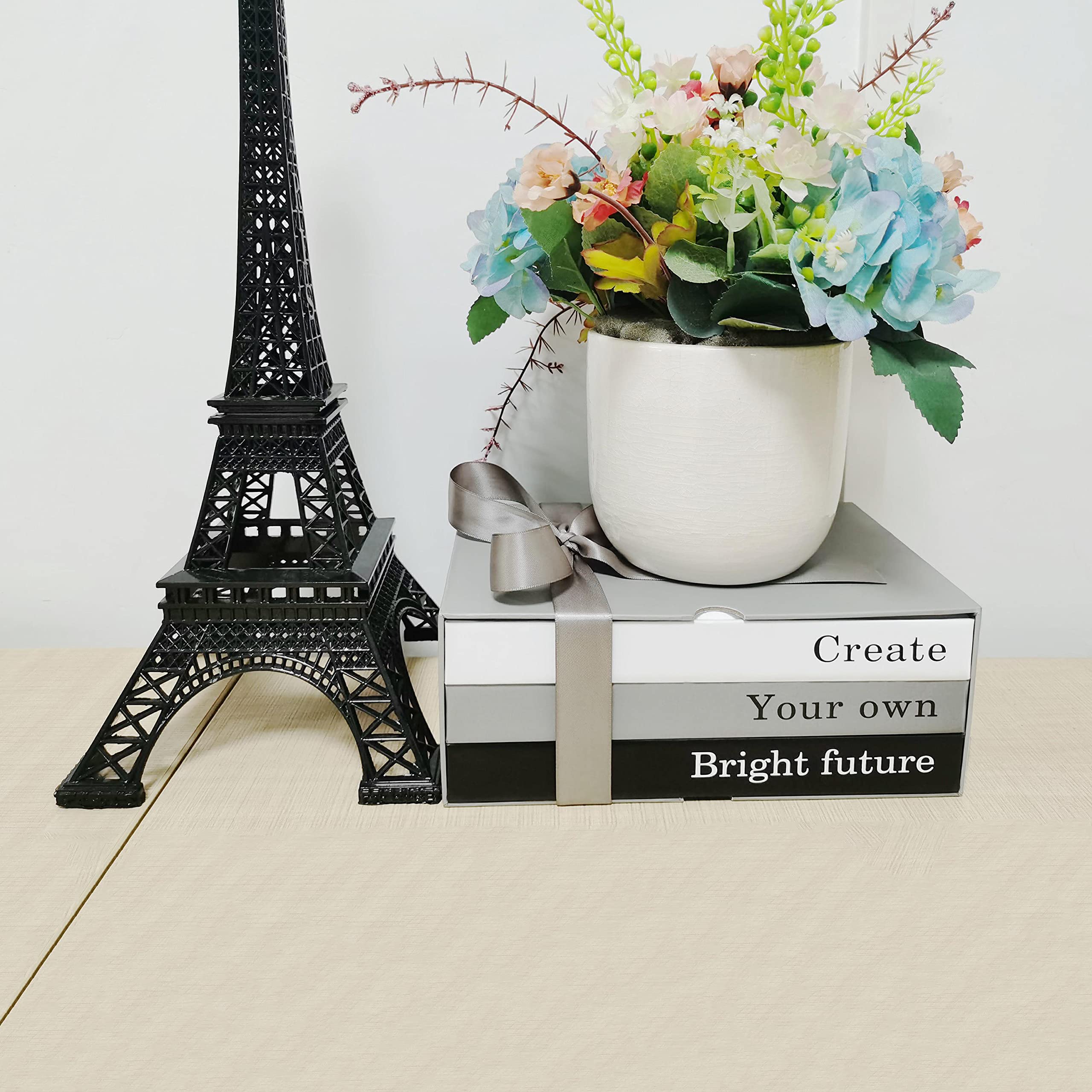 Decorative Hardcover Blank Books for Coffee Table & Shelf Decor - Faux Book Stack for Living Room, Bedroom & Entryway - Perfect for Home Styling & Interior Design (Grey)