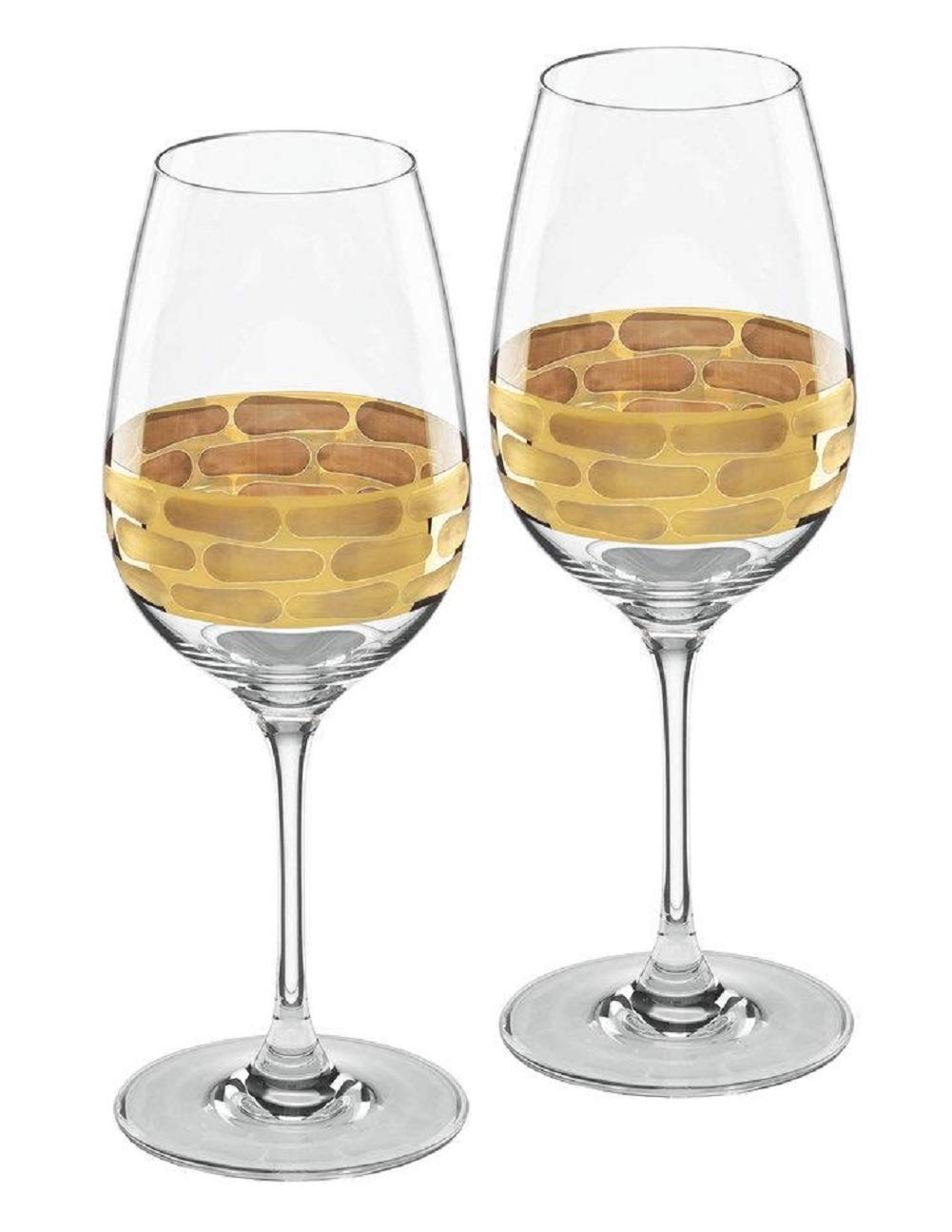Premium Truro Gold White Wine Glasses Set of 2 - Elegant Crystal Stemware for Chardonnay, Riesling & Sauvignon Blanc - Perfect for Dinner Parties, Romantic Dates & Wine Tasting Events