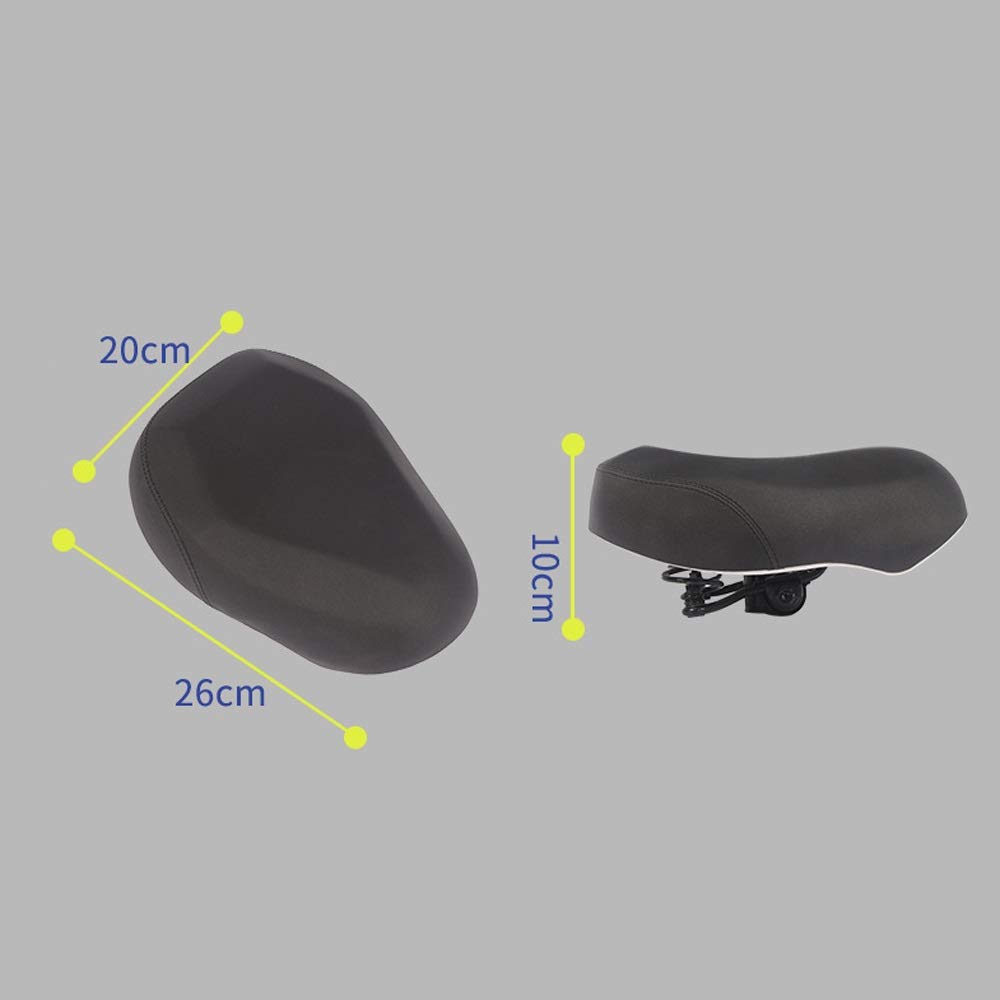 Premium Comfort Bike Seat - Extra Wide Thick Cushion with Shockproof Design for Maximum Comfort - Ideal for MTB, Mountain Bike, Folding Bike, Road Bike & Exercise Bikes - Perfect for Long Rides, Commuting & Indoor Cycling Workouts