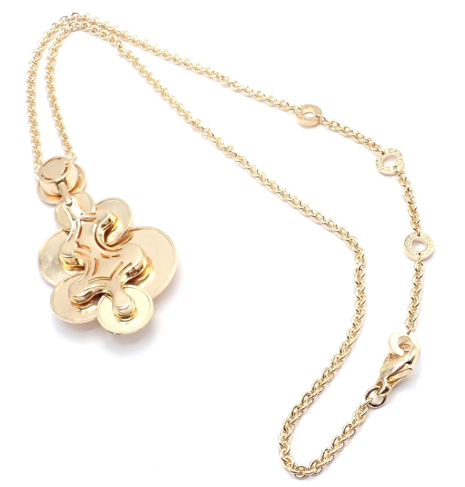 Authentic Bulgari Bvlgari Cicladi 18k Yellow Gold Large Pendant Necklace for Women - Luxury Statement Jewelry for Parties, Weddings & Special Occasions