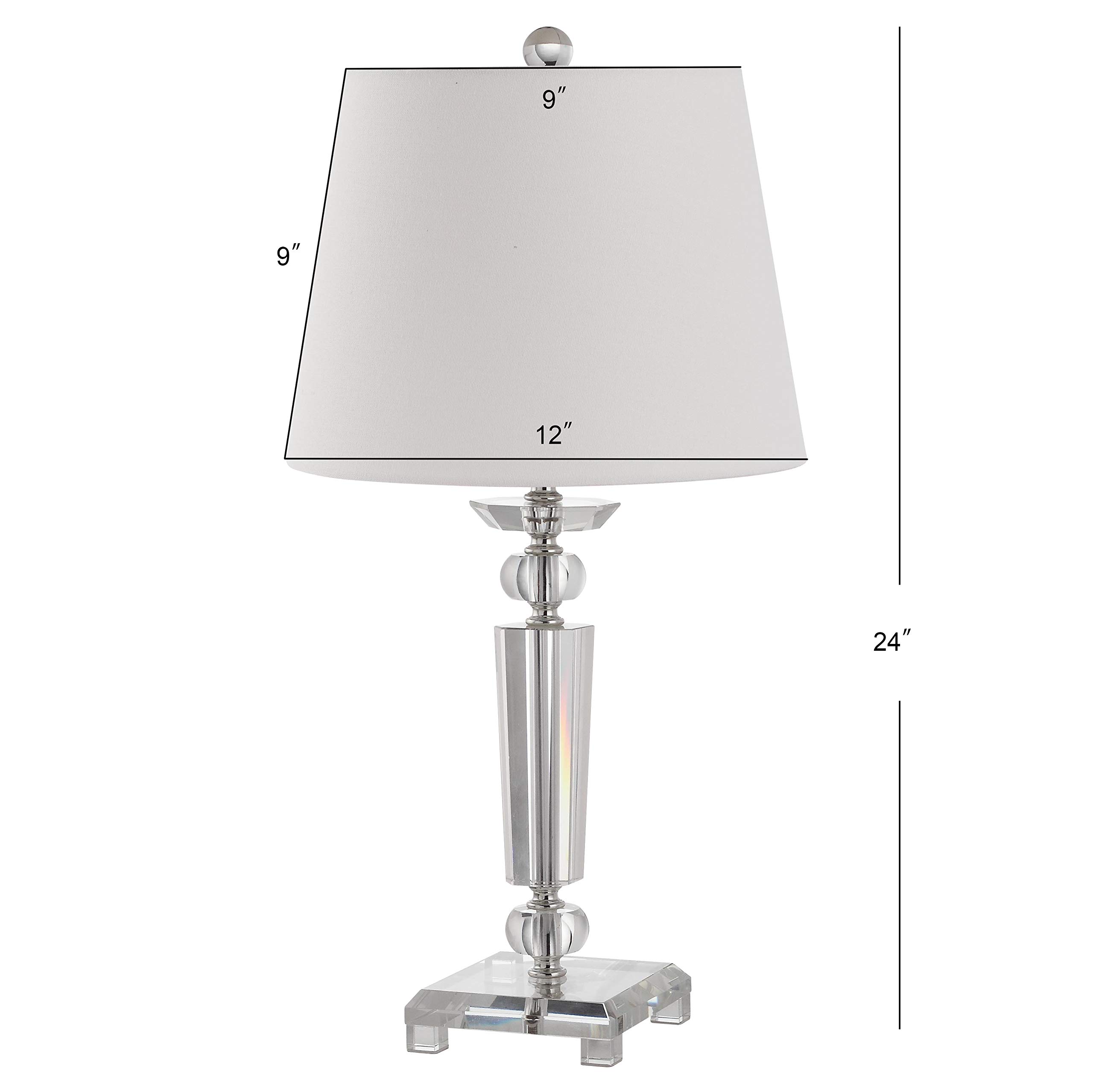 SAFAVIEH Imogene Crystal 23-Inch Table Lamp Set of 2 with LED Bulbs - Elegant Bedroom, Living Room & Home Office Lighting for Nightstands, Desks & Side Tables