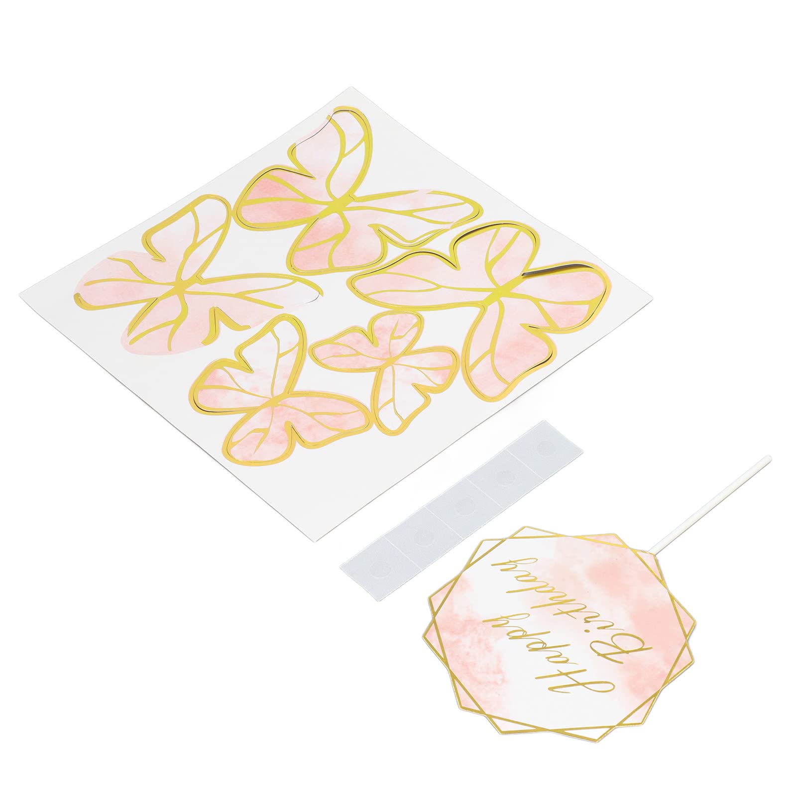 5 Pack 3D Butterfly Cake Toppers - Transparent, Anti-Deformation for Wedding, Birthday, Baby Shower Cake Decorations - Easy to Use for Stunning Cake Designs