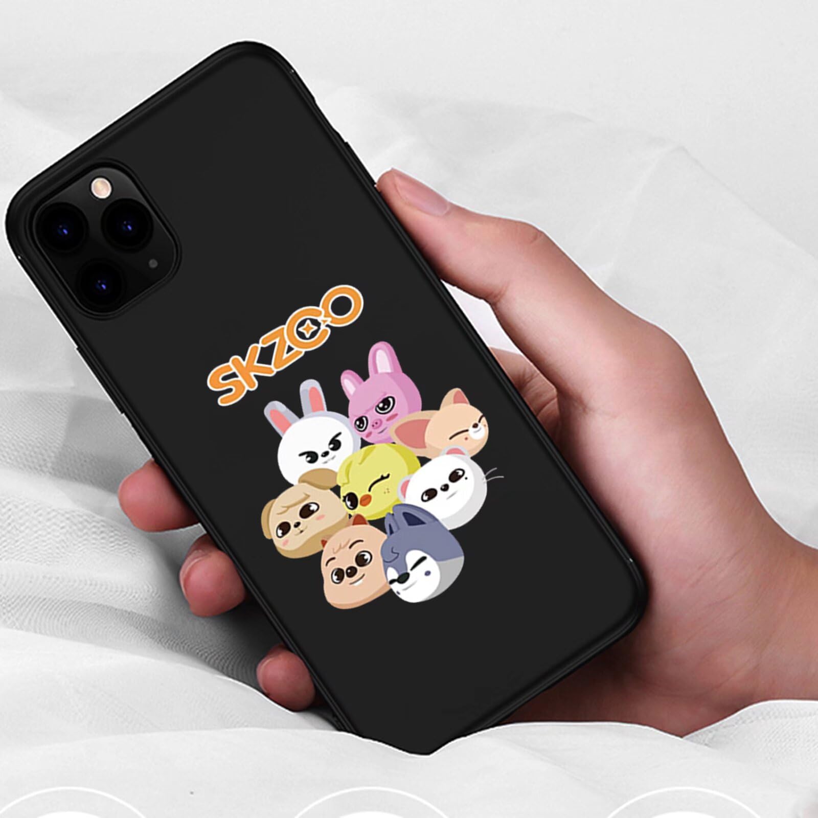 Kpop Cartoon Phone Case for iPhone 13 14 15 - Felix Changbin Bangchan Stray Kids Inspired Design | Protective Slim Cover for Fans | Perfect for Concerts, School, and Daily Use