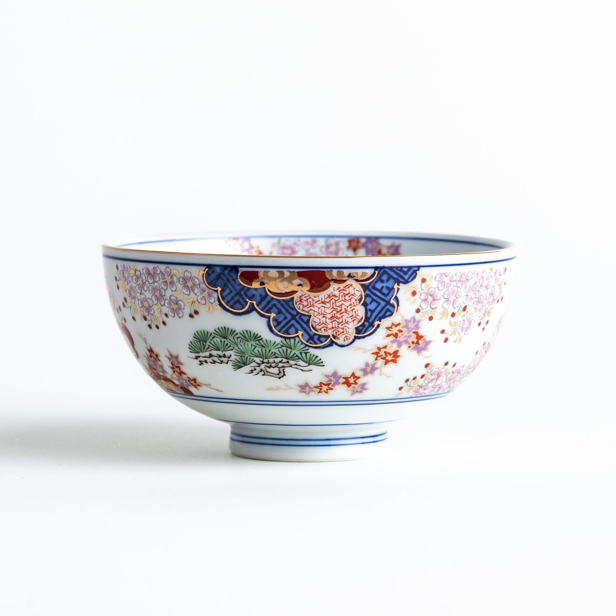 Premium Ceramic Rice Bowl Set - Elegant Spring & Autumn Design for Asian Cuisine - Perfect for Sushi, Ramen, and Home Dining