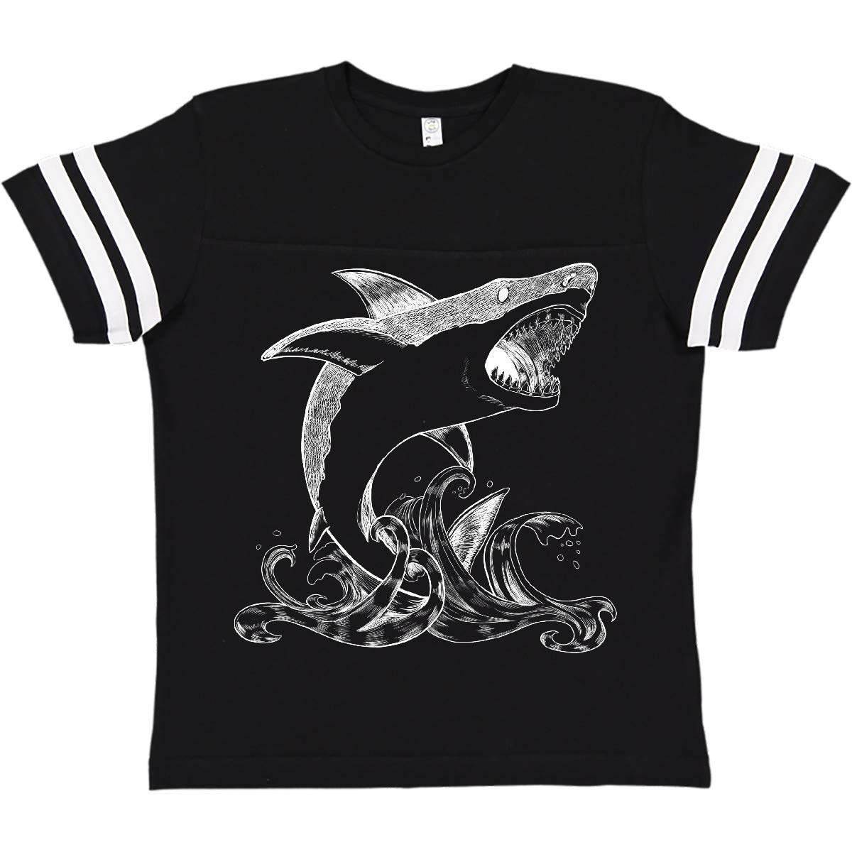 Inktastic Great White Shark Jumping Youth T-Shirt - Cool Graphic Tee for Boys & Girls - Perfect for Beach, Surfing & Shark Lovers