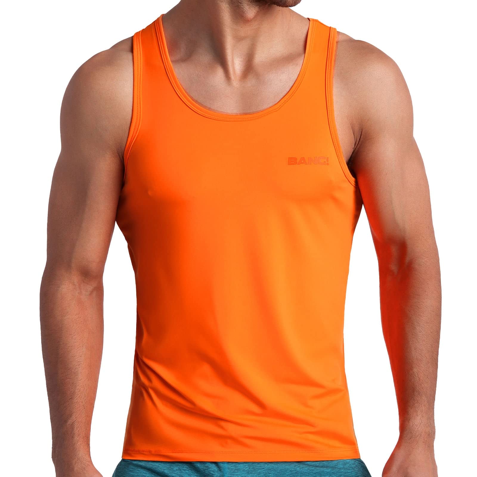 Bang Men's Muscle Tank Top - Sleeveless Workout Shirt for Gym, Fitness & Bodybuilding - Breathable Athletic Wear for Running, Training & Nightclubs