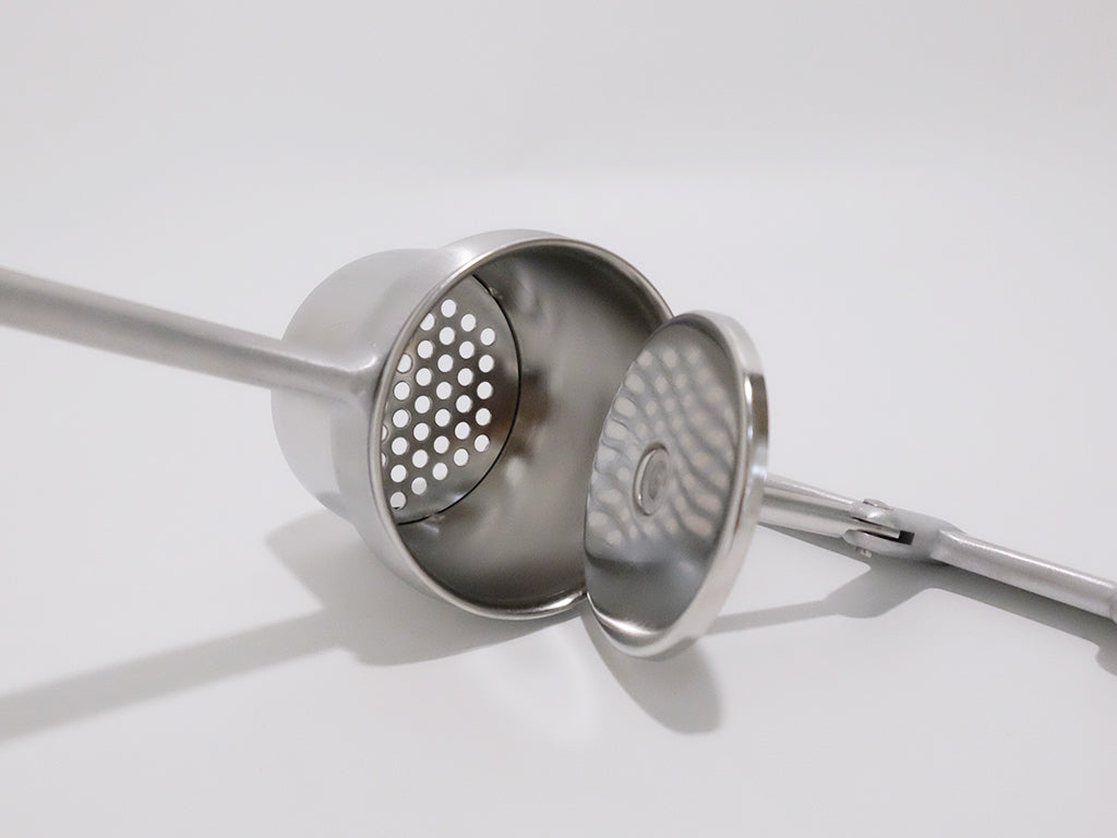 Premium Potato Masher by Sampo Sangyo - Stainless Steel Kitchen Tool for Smooth Mashed Potatoes, Vegetables & Baby Food - Ideal for Thanksgiving, Holiday Cooking & Home Meal Prep
