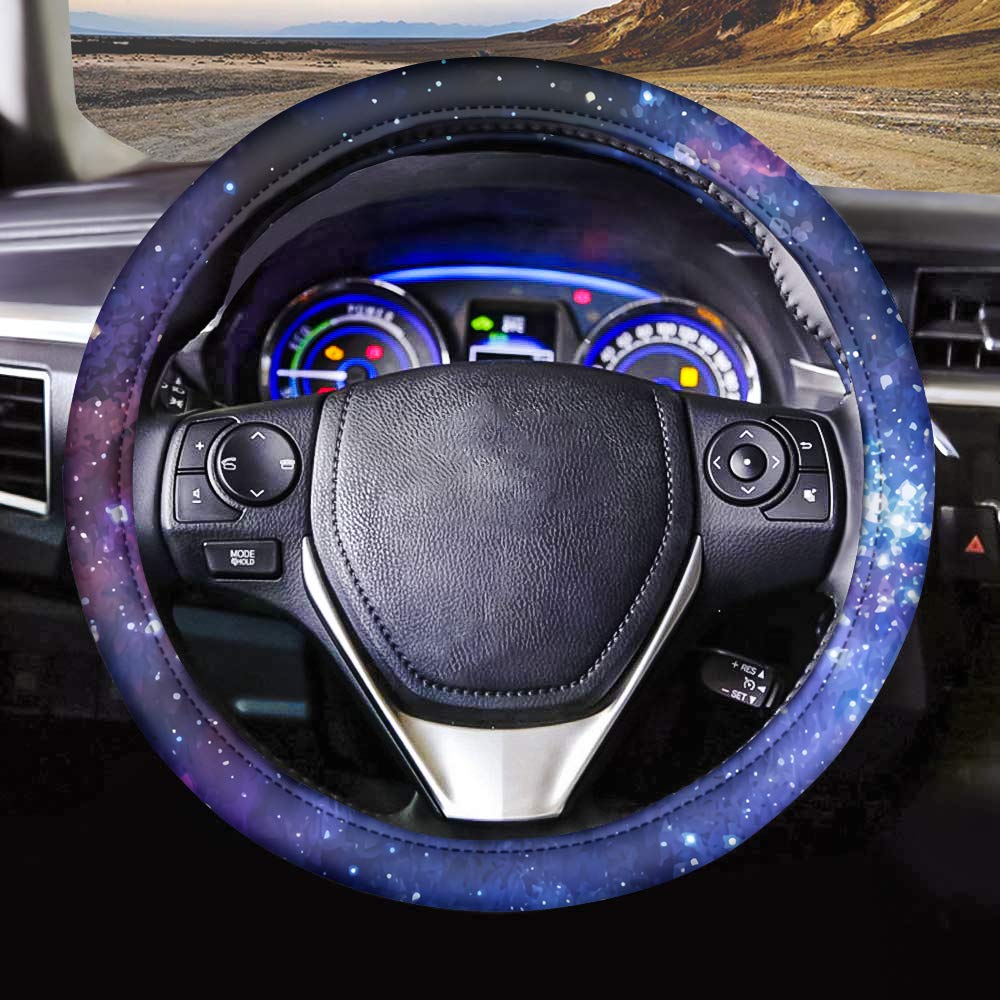 Chaqlin Galaxy Space Steering Wheel Cover - Breathable Universal 15 Inch Blue Car Steering Wheel Protector for Men | Perfect for Daily Commute, Road Trips & Customized Gifts