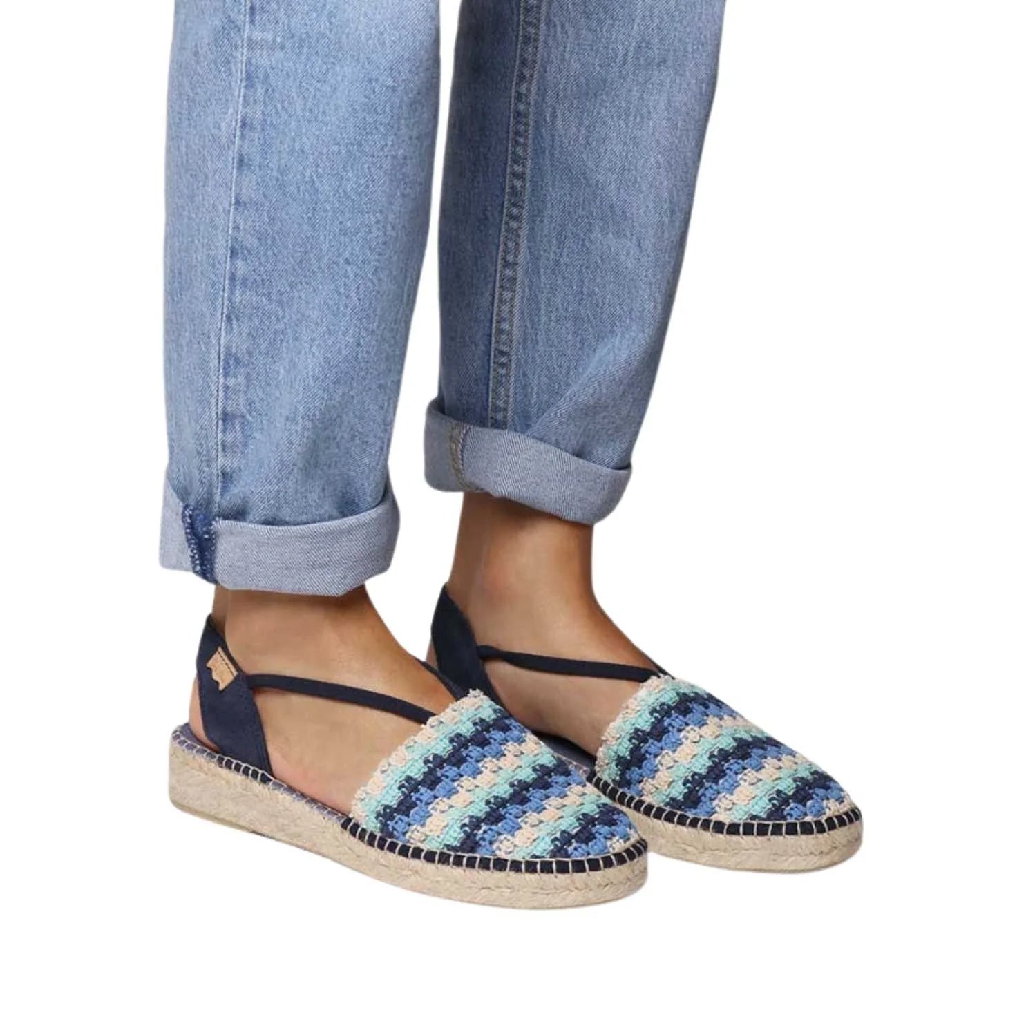 Women's Multicolor Cotton Blend Espadrilles - Emilia Comfortable Summer Slip-On Shoes for Beach, Vacation & Casual Wear
