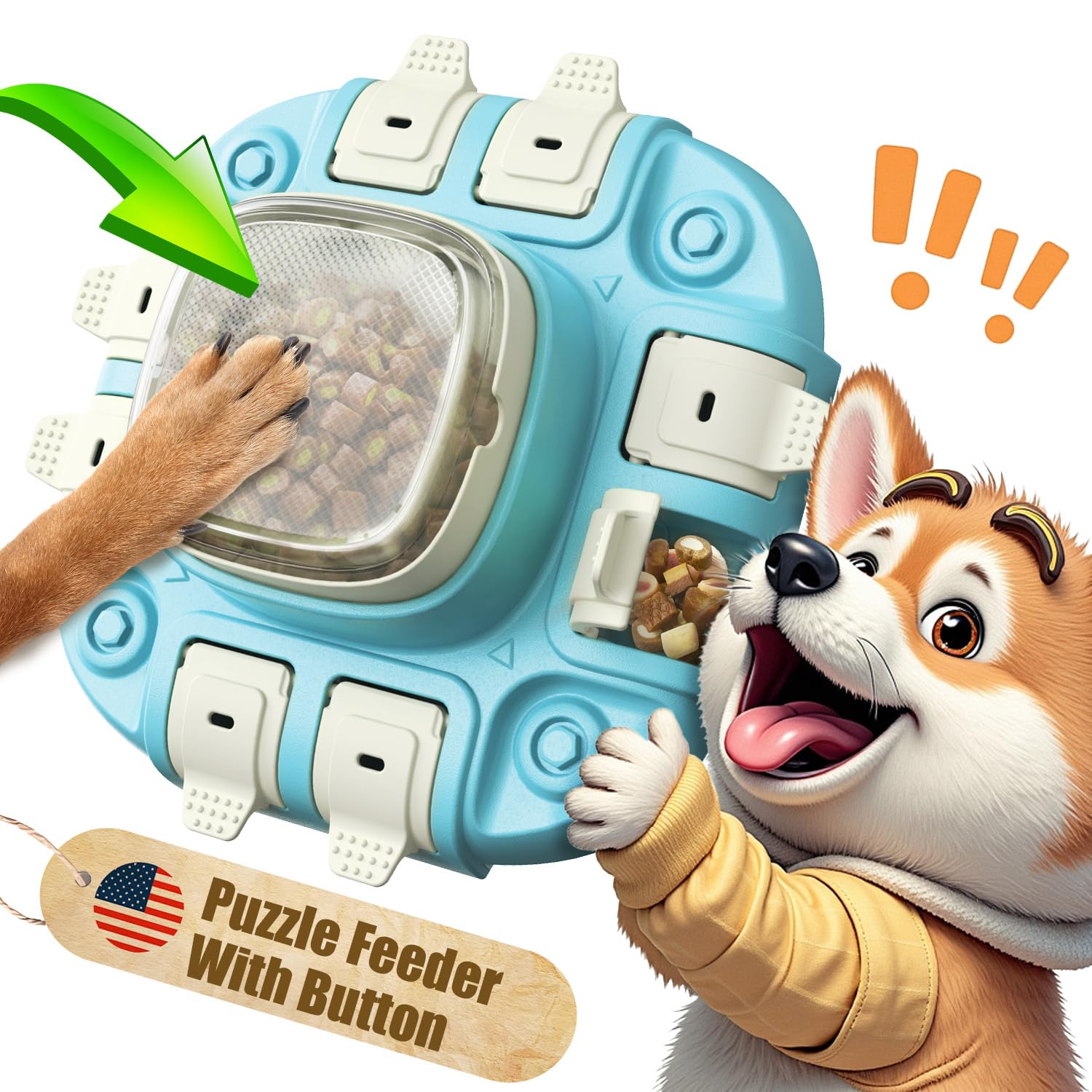 Interactive Dog Puzzle Toys - 2 Difficulty Levels for IQ Training & Brain Stimulation | Slow Feeder Treat Dispenser for Puppies, Adult Dogs & Cats | Perfect for Boredom Relief & Mental Enrichment at Home or Travel