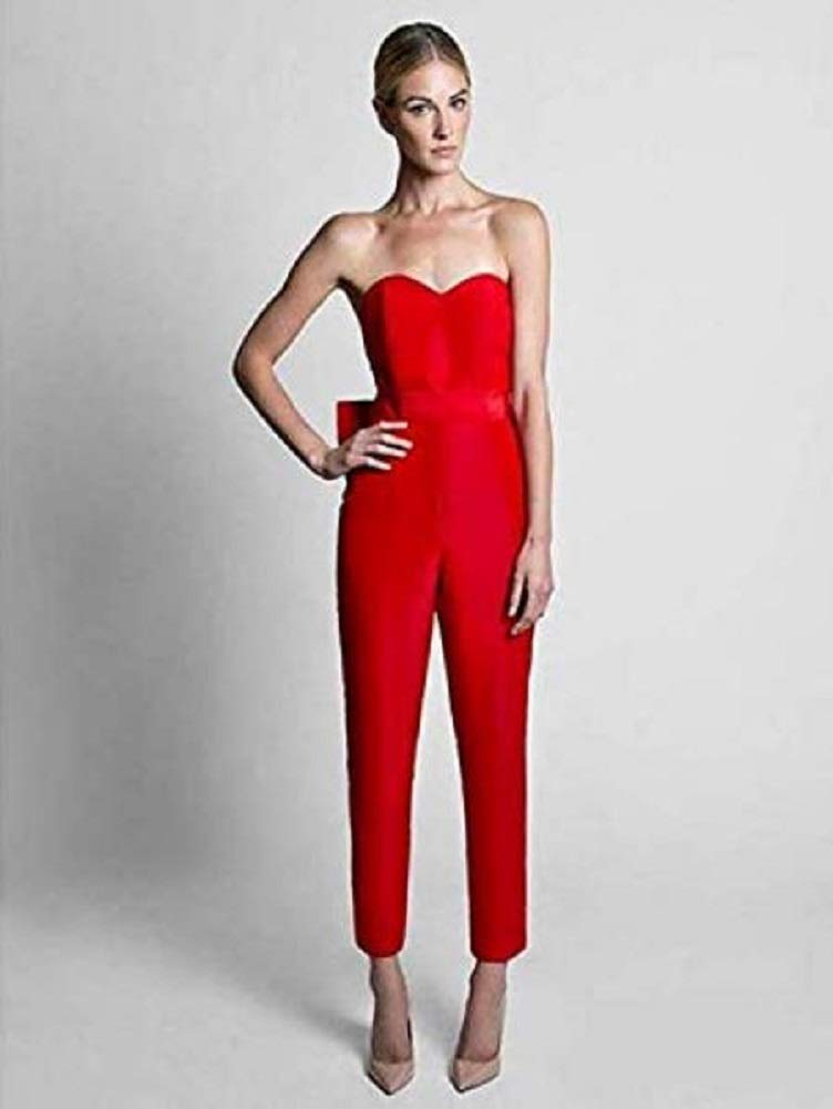 Elegant Off Shoulder Women's Jumpsuit Evening Dress with Detachable Skirt - Sweetheart Neckline Satin Prom Gown Pants in Purple | Perfect for Prom, Cocktail Parties & Formal Events