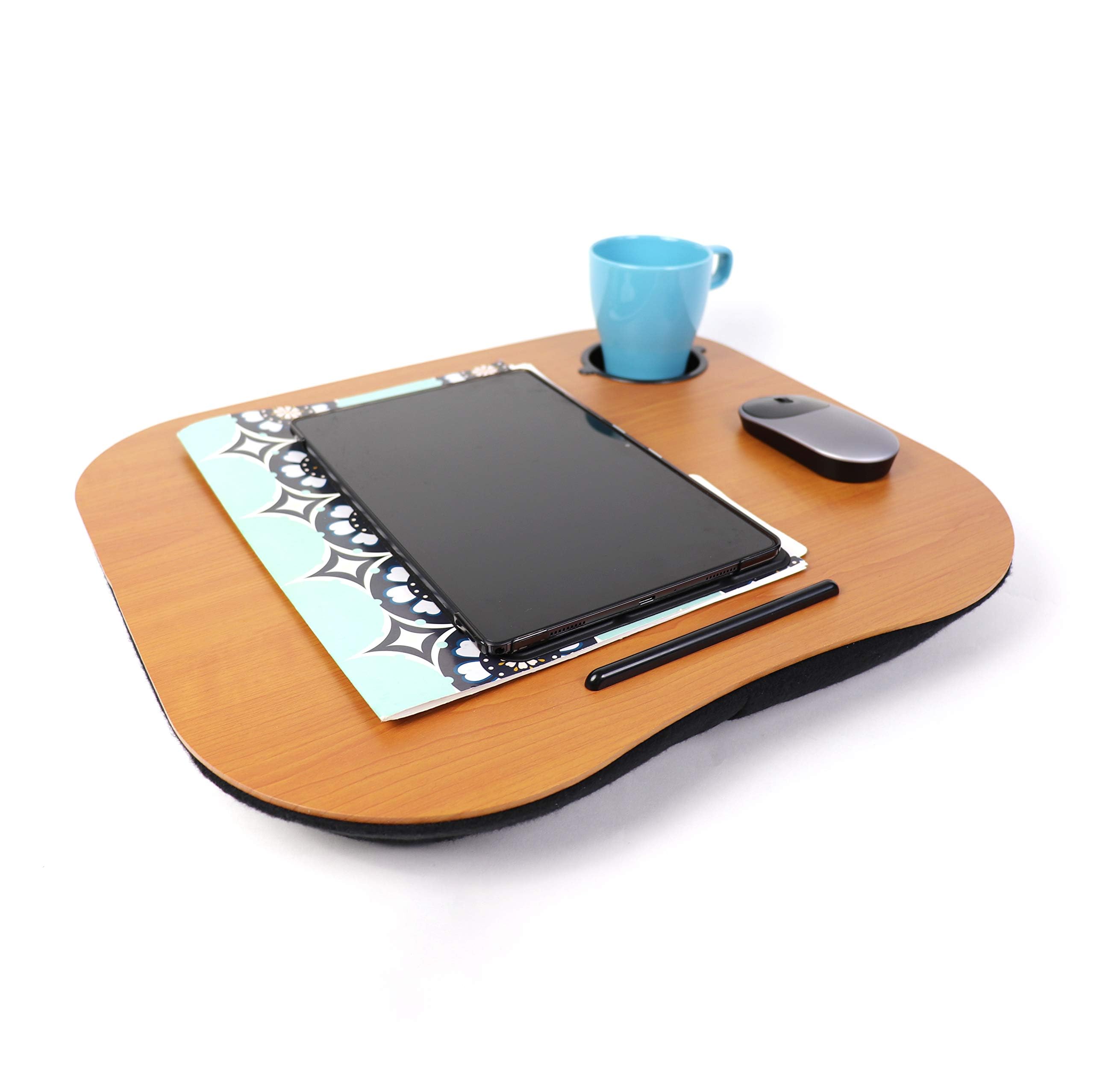 Portable Lap Desk with Pillow Cushion for Laptop, Tablet & Books - Lightweight Writing Tray for Bed, Sofa & Travel - Ergonomic Laptop Stand for Home Office & Study
