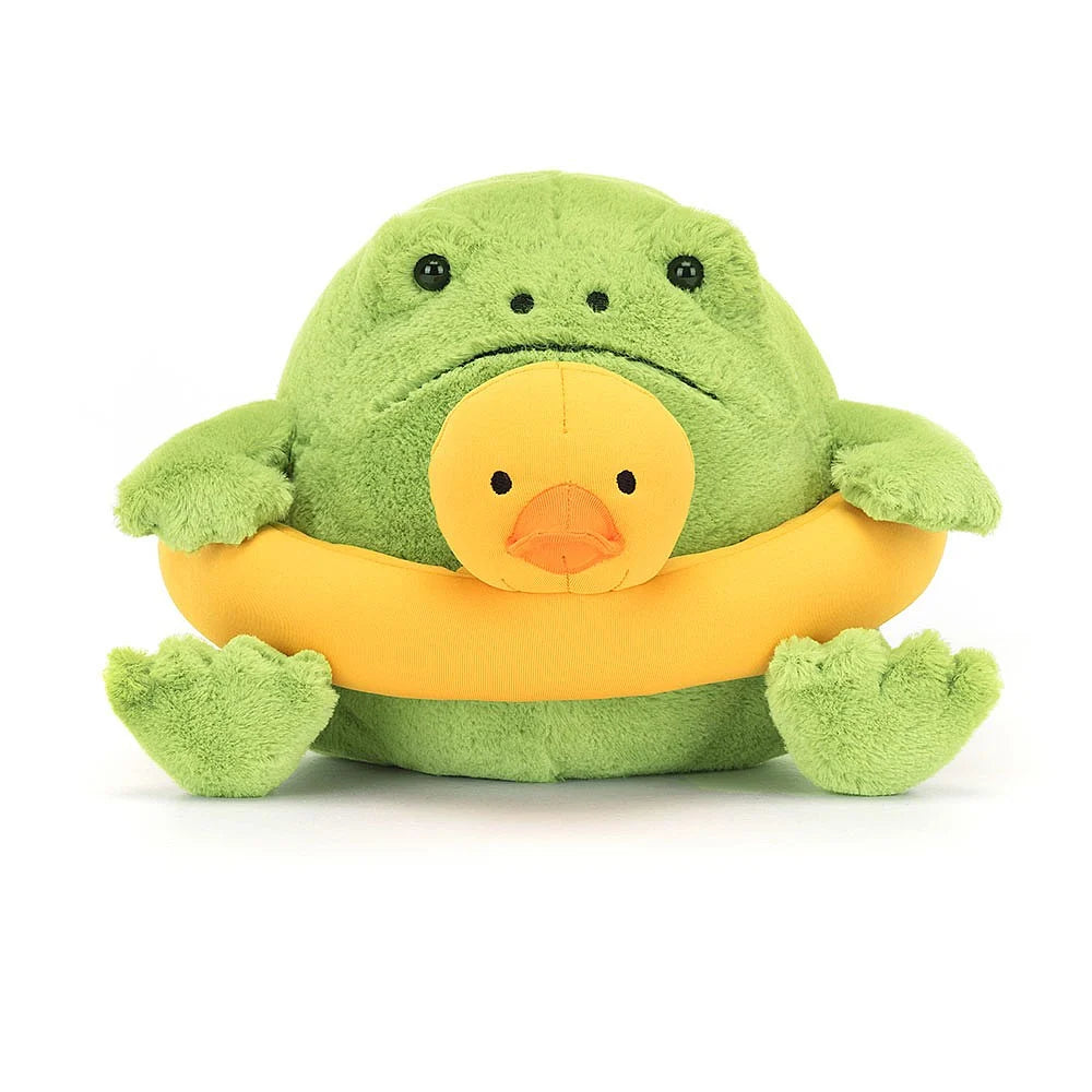 Ricky Rain Frog Rubber Ring - Waterproof Floating Pool Toy for Kids & Adults - Perfect for Swimming, Beach, and Bath Time Fun