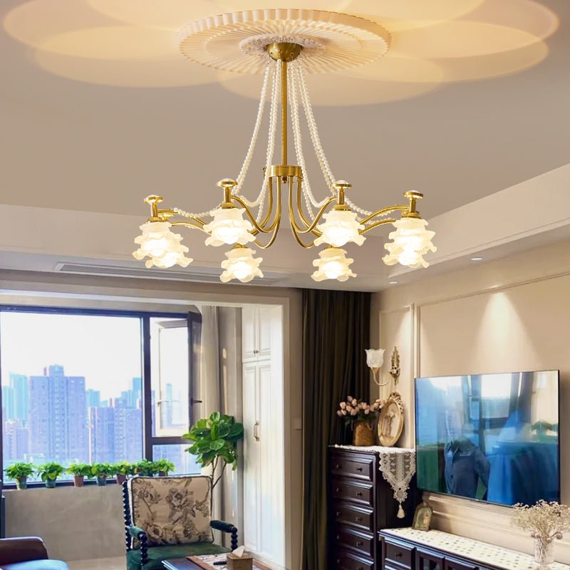 Amaris Rose Chandelier - Elegant Crystal Ceiling Light Fixture for Dining Room, Living Room & Bedroom | Perfect for Home Decor, Wedding & Romantic Ambiance