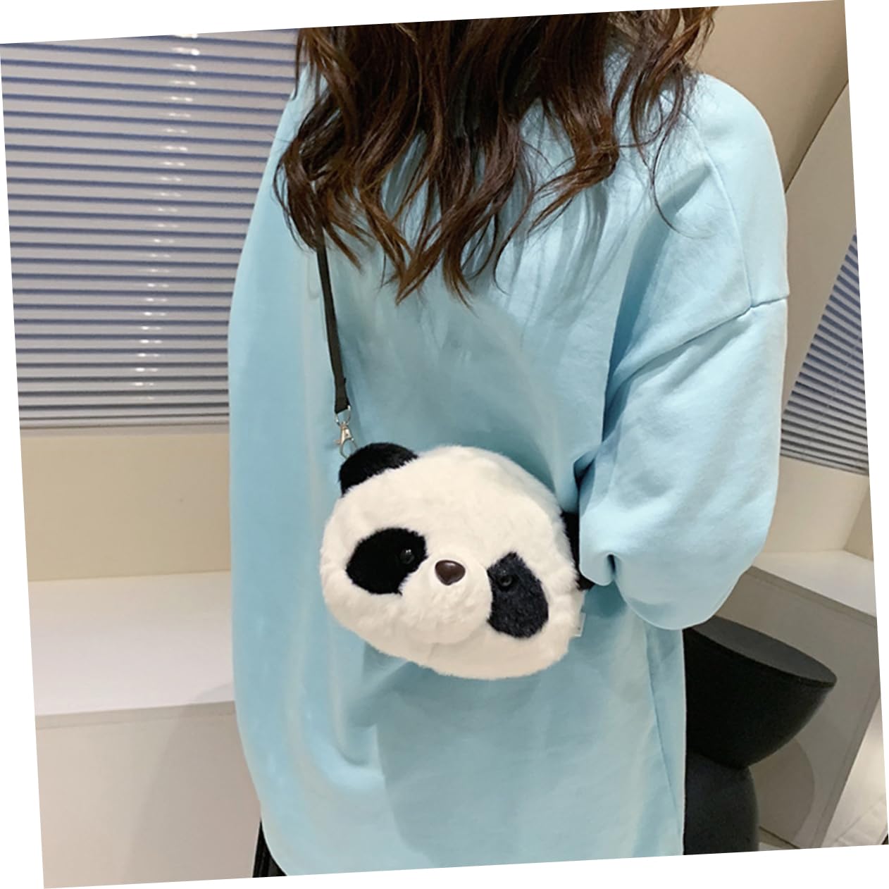 Cute Plush Panda Crossbody Bag for Girls - Soft Fluffy Shoulder Bag, Wallet & Tote - Perfect for School, Travel & Daily Use