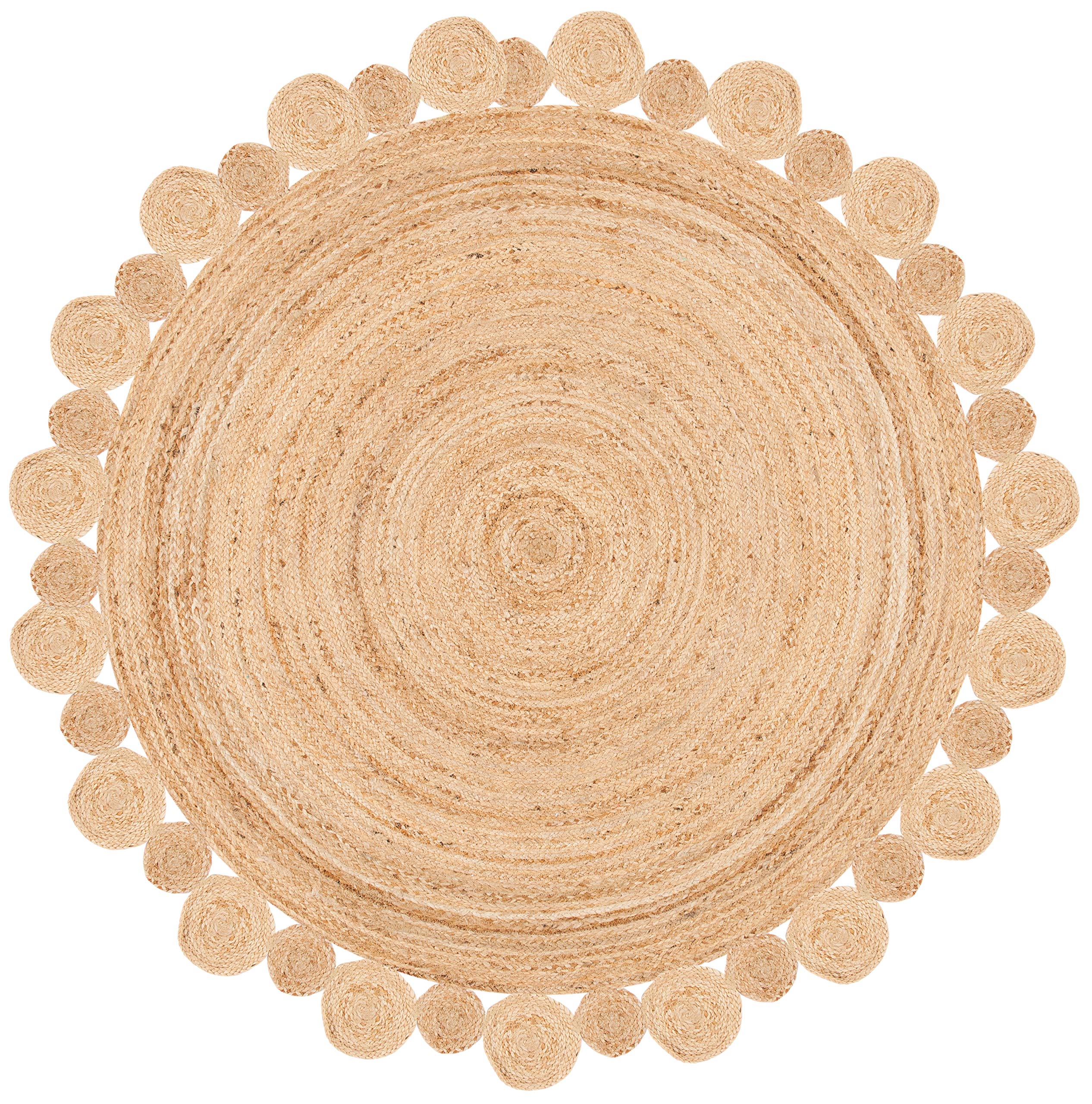 SAFAVIEH Natural Fiber Round Collection 6' Round Jute Area Rug - Handmade Boho Chic Rug for Living Room, Bedroom & Nursery Decor