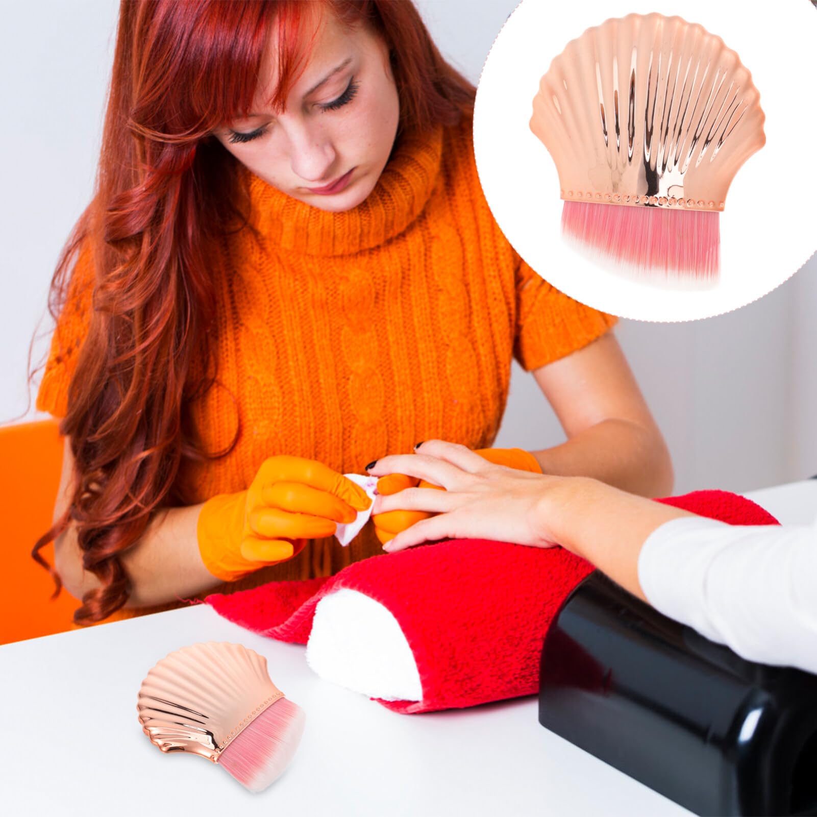 EXCLUZO 2-Piece Foundation Makeup Brush Set - Professional Blending Brush & Nail Cleaning Brush for Flawless Makeup Application - Perfect for Daily Beauty Routine, Salon Use, and Travel Makeup Kit