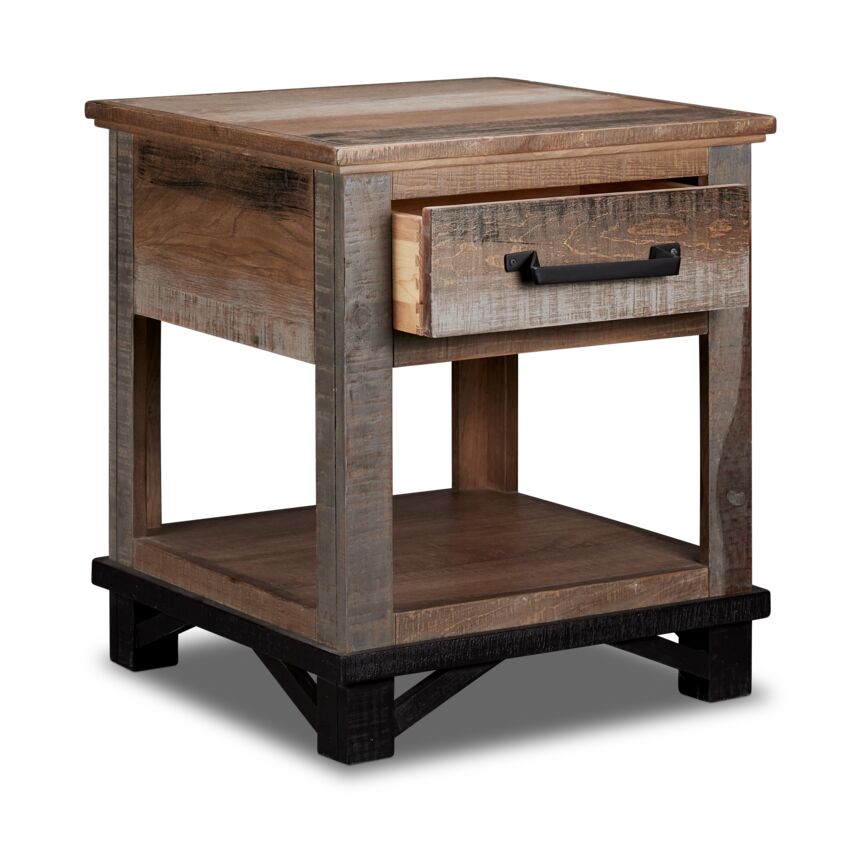 Rustic Barnwood Baron End Table - Small Side Table for Living Room, Bedroom, or Office - Perfect for Coffee, Lamps, and Decor