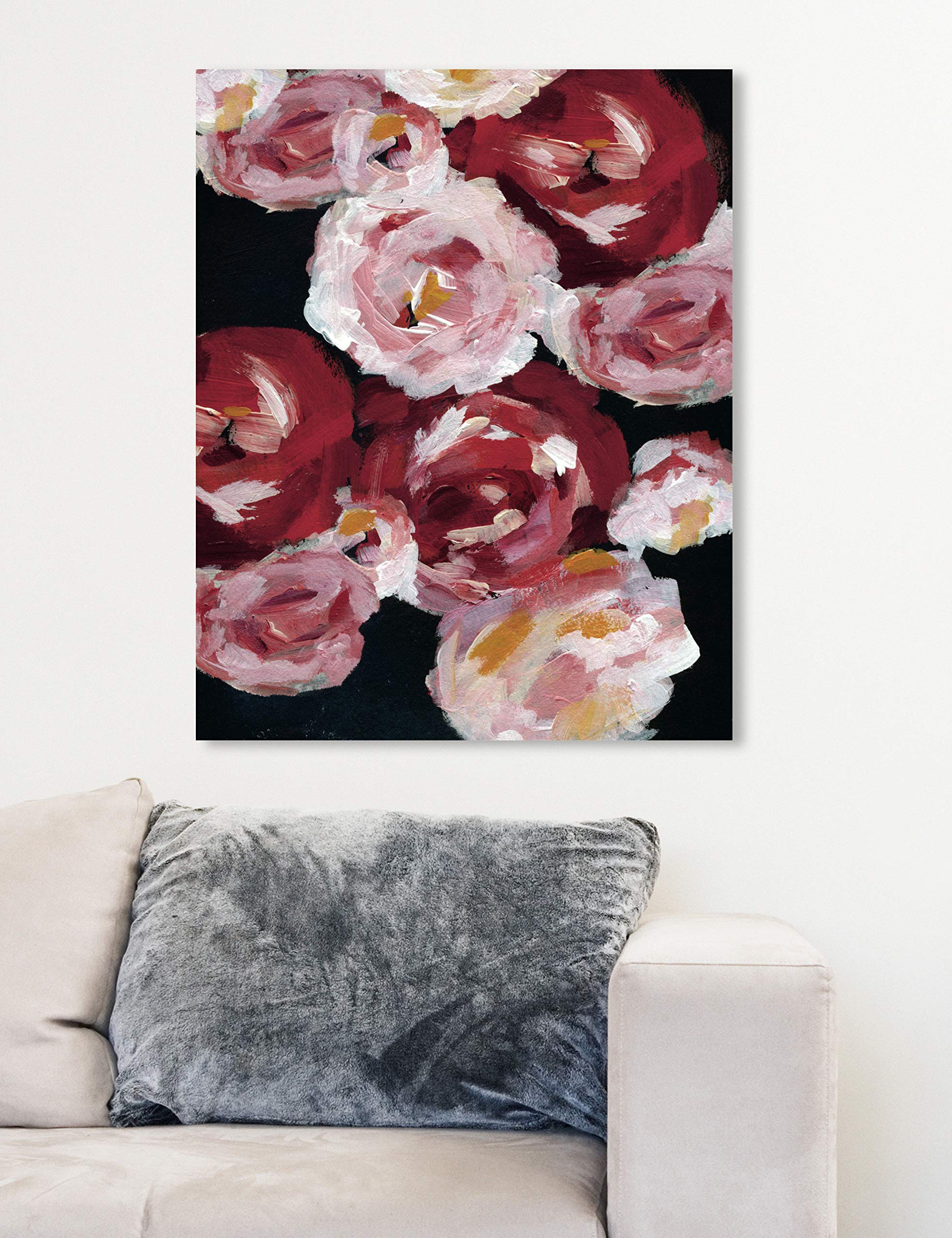 Oliver Gal Artist Co. 'Passion Garden' Floral Wall Art Canvas Print - 20x24 Inch Red & White Home Decor - Perfect for Living Room, Bedroom & Office Wall Decoration