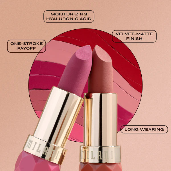 Milani Color Fetish Matte Lipstick - Long Lasting, Highly Pigmented Lip Color for Women | Perfect for Everyday Wear, Date Night & Special Occasions