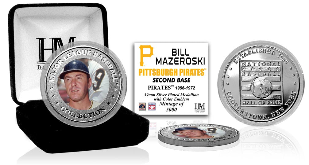 Bill Mazeroski Baseball Hall of Fame Commemorative Silver Coin - Collectible Sports Memorabilia for Fans & Gift for Baseball Enthusiasts - Perfect for Display Cases, Man Caves, and Sports Collections