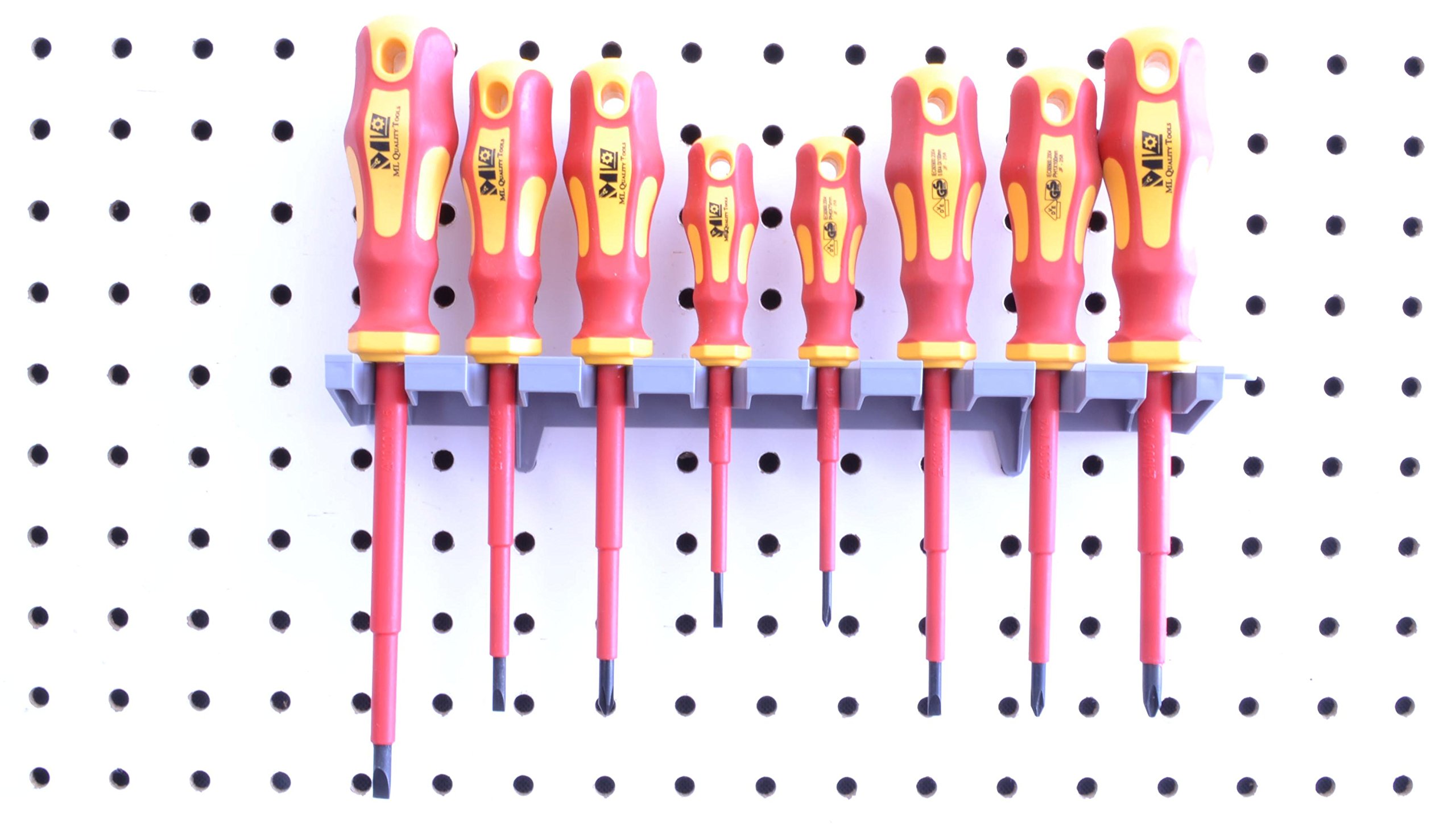 8-Piece Screwdriver Organizer Set | Pegboard Tool Holder | Made in USA | VS8226 | Perfect for Garage, Workshop & DIY Projects
