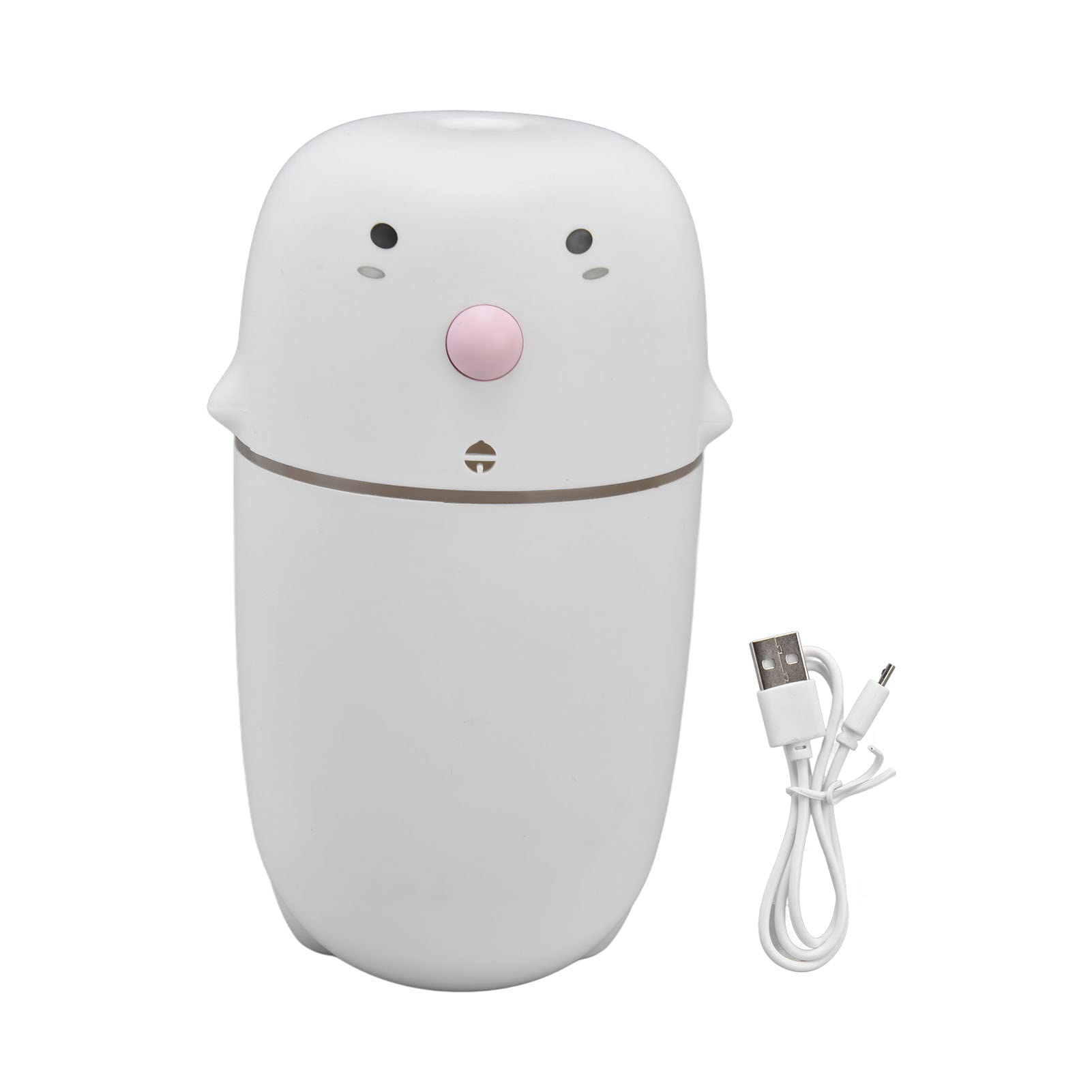 Mini Cute Humidifier for Home & Office - 300ml USB Rechargeable Air Humidifier with Ultra Fine Mist, 2 Adjustable Modes - Perfect for Bedroom, Nursery, Classroom & Car Travel - White Desktop Decor Humidifier Reduces Dry Air