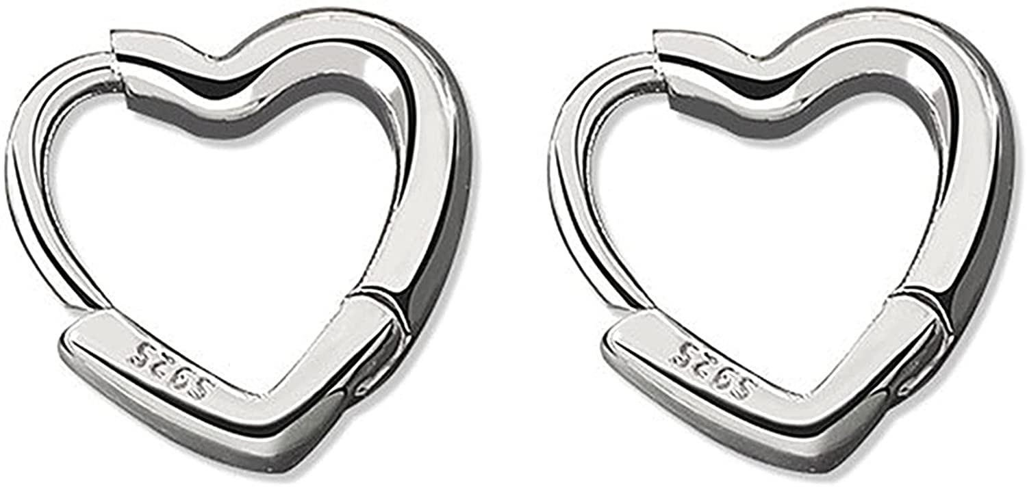 925 Sterling Silver Heart Hoop Earrings for Women & Teens | Elegant Drop Dangle Earrings with Platinum Plating | Perfect for Valentine's Day, Anniversary Gifts & Everyday Wear