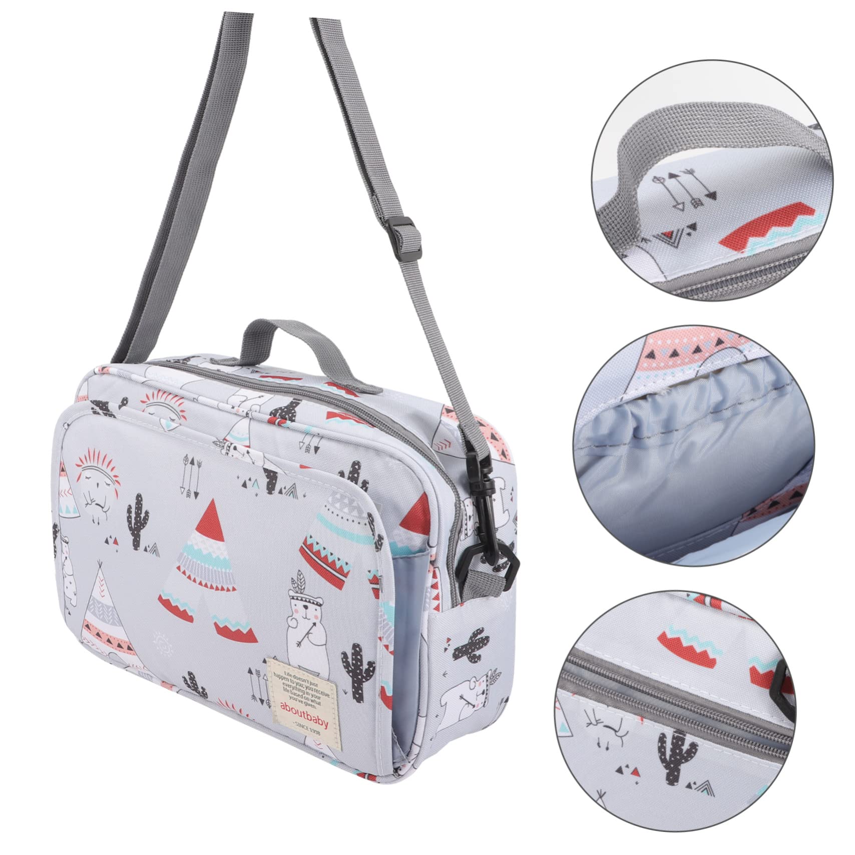 Toyvian 4-Piece Travel Diaper Organizer Set - Waterproof Polyester Diaper Tote Bag & Pouch for Baby Essentials - Perfect for Airplane, Car Trips & On-the-Go Parents
