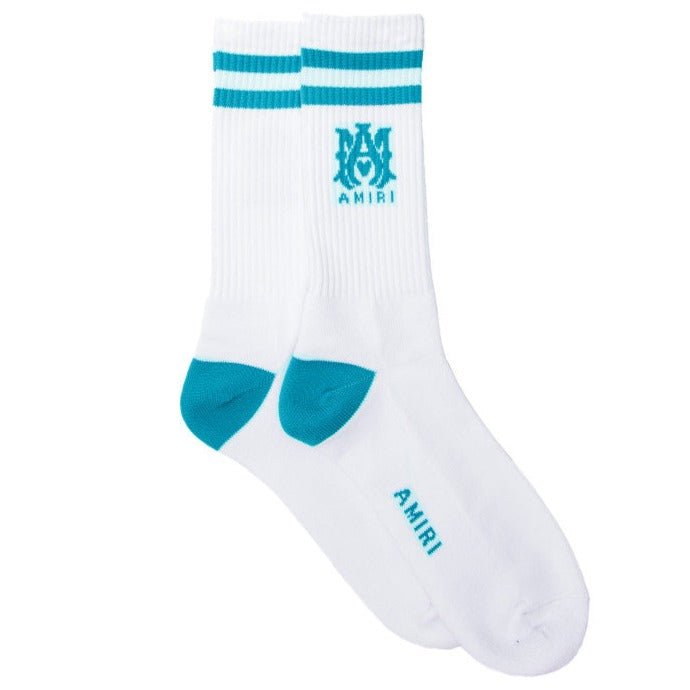 AMIRI Logo Embroidered Socks for Men - Luxury Designer Crew Socks with Signature Branding - Perfect for Casual Wear, Sneaker Pairing & Gift Giving