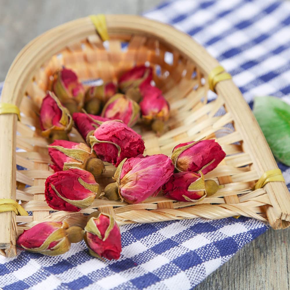 Premium Natural Dried Rose Buds - 7oz (200g) Bulk for Tea, DIY Crafts, Baking Decoration | Perfect for Herbal Tea, Wedding Favors & Home Spa Relaxation
