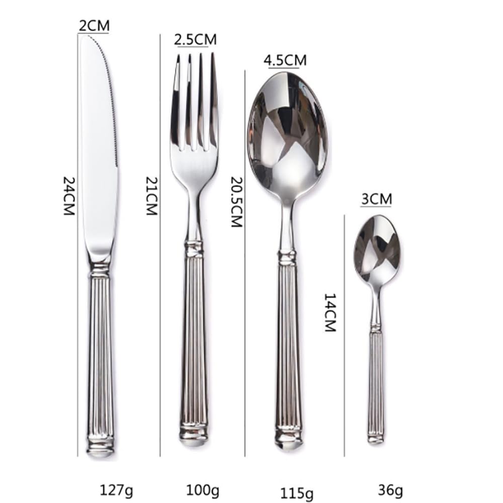32-Piece Stainless Steel Silverware Set for 8 - Heavy Duty Flatware Cutlery Set with Steak Knives, Forks & Spoons - Dishwasher Safe Wedding & Housewarming Gift Set - Perfect for Dinner Parties, Family Gatherings & Everyday Dining