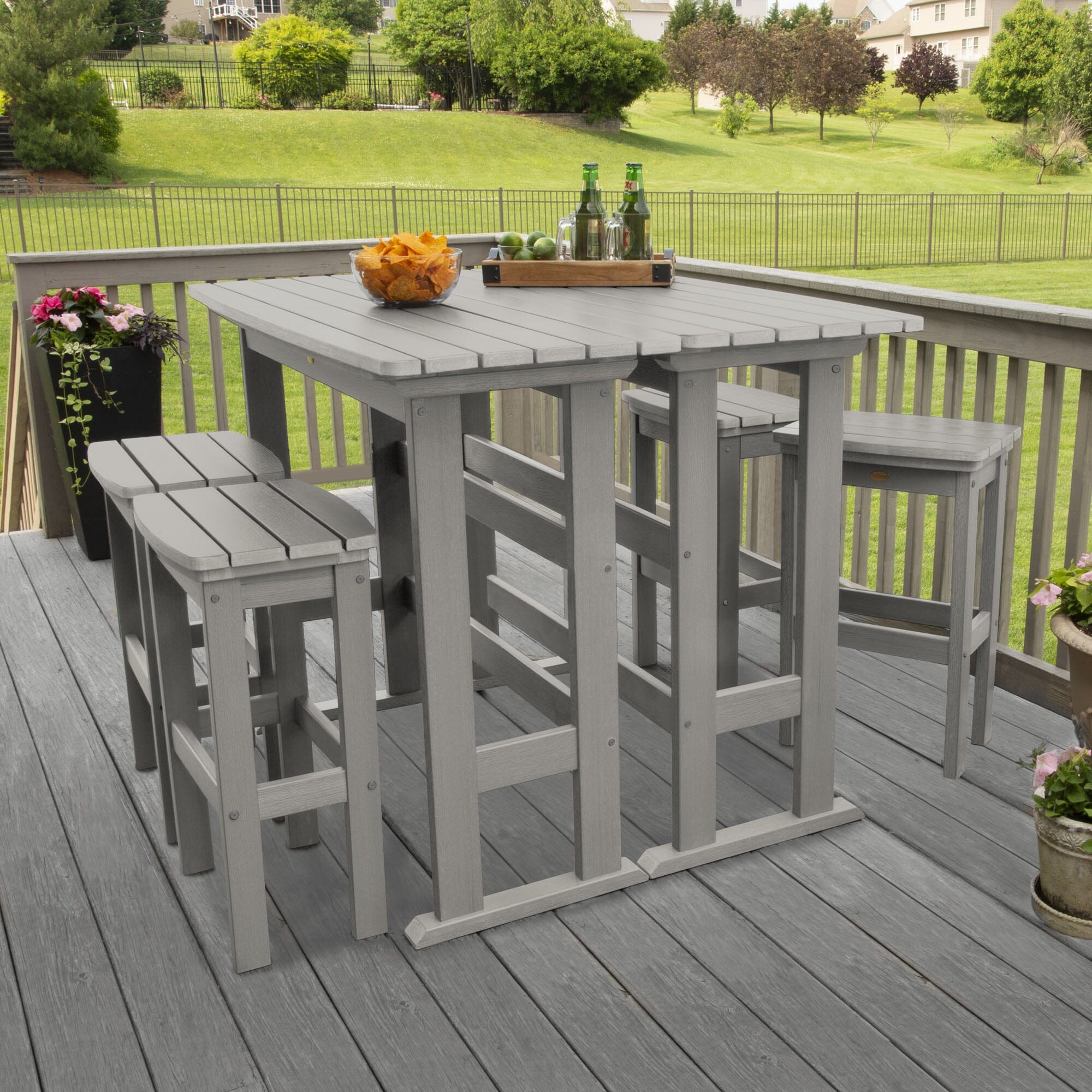Lehigh 6-Piece Bar Height Balcony Patio Set - Outdoor Dining & Relaxing Furniture for Small Spaces