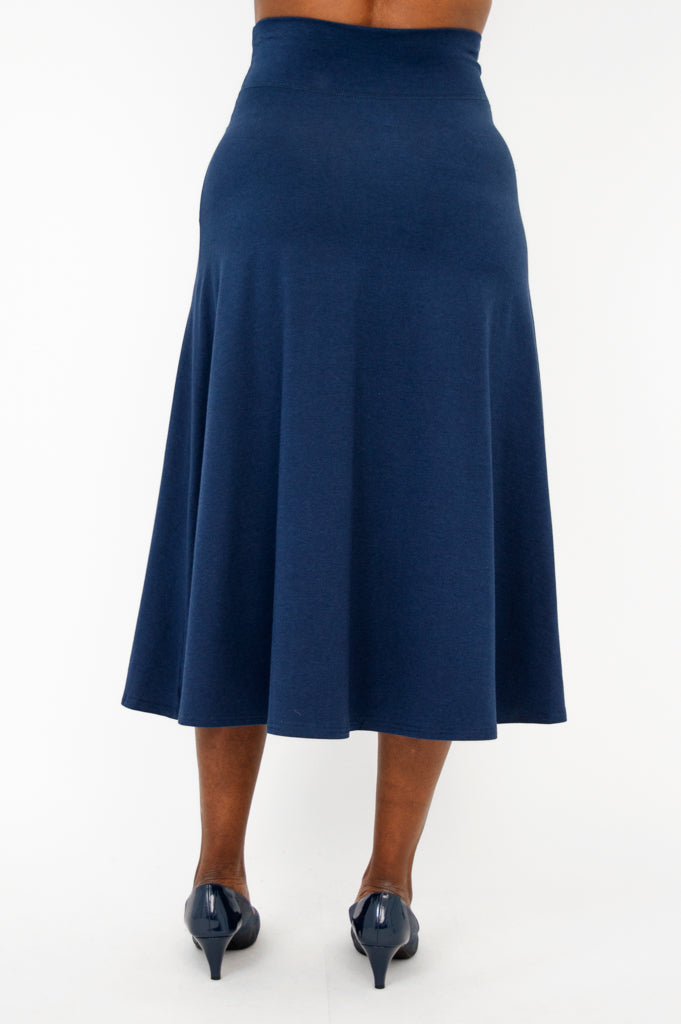 Gillian Skirt - Soft Bamboo Fabric in Indigo Blue | Comfortable & Eco-Friendly Women's Skirt for Casual Wear, Office & Summer Outfits