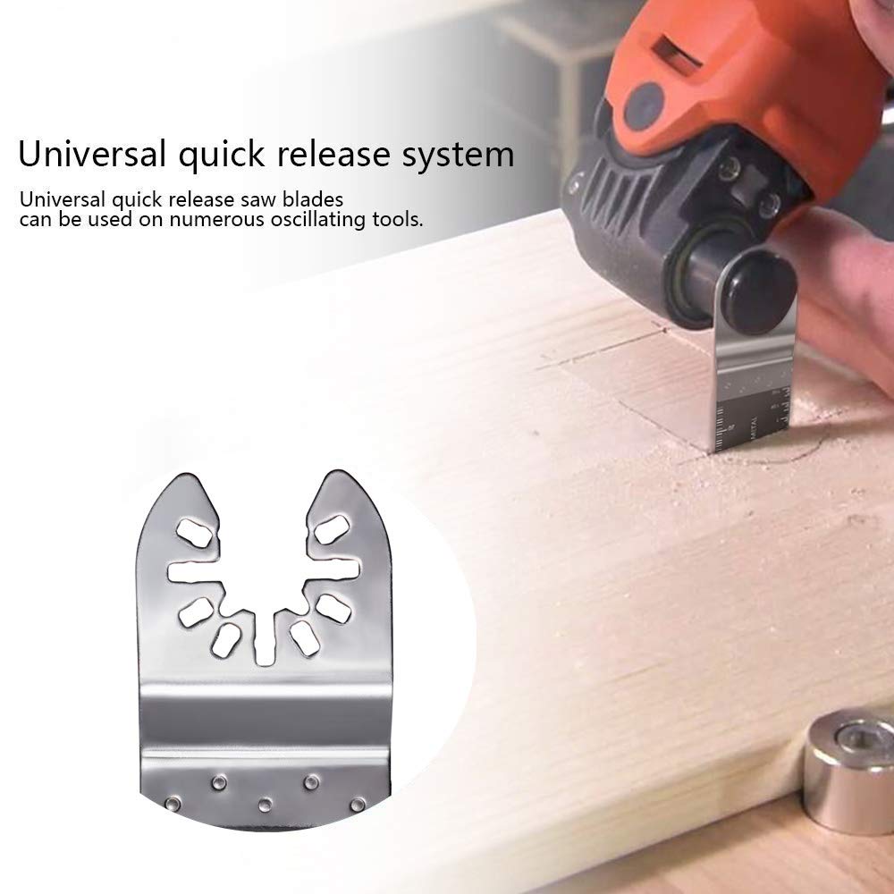 Ettonsun 20Pcs Bi-Metal Oscillating Multitool Saw Blades - Universal Multi-Purpose Blades for Cutting Metal & Wood - Compatible with Dewalt, Fein, Bosch, Dremel, Ryobi & More - Perfect for DIY Projects, Home Renovations & Professional Woodworking